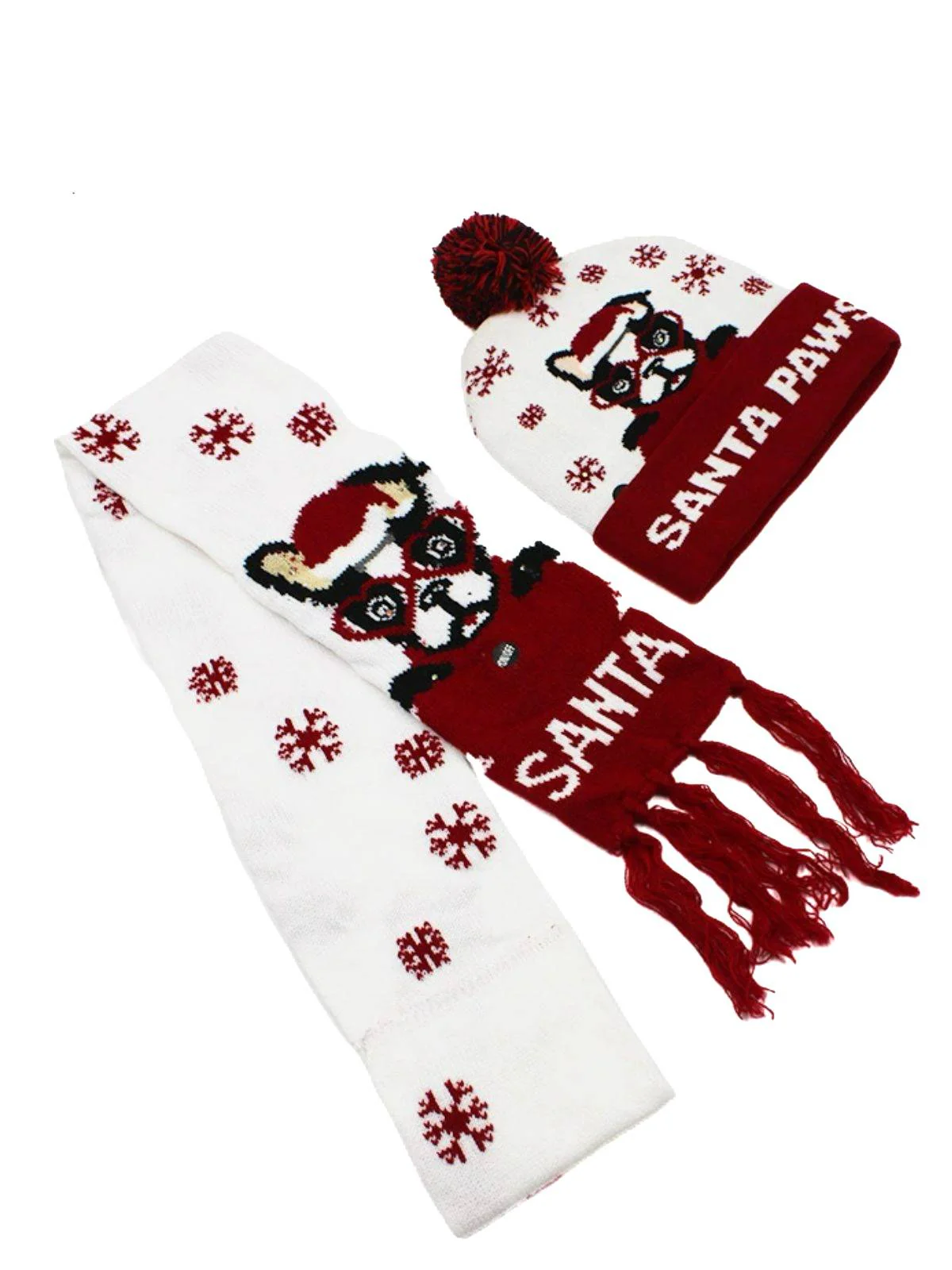 Weihnachten Stricken Hut & Schal Set - Image 4