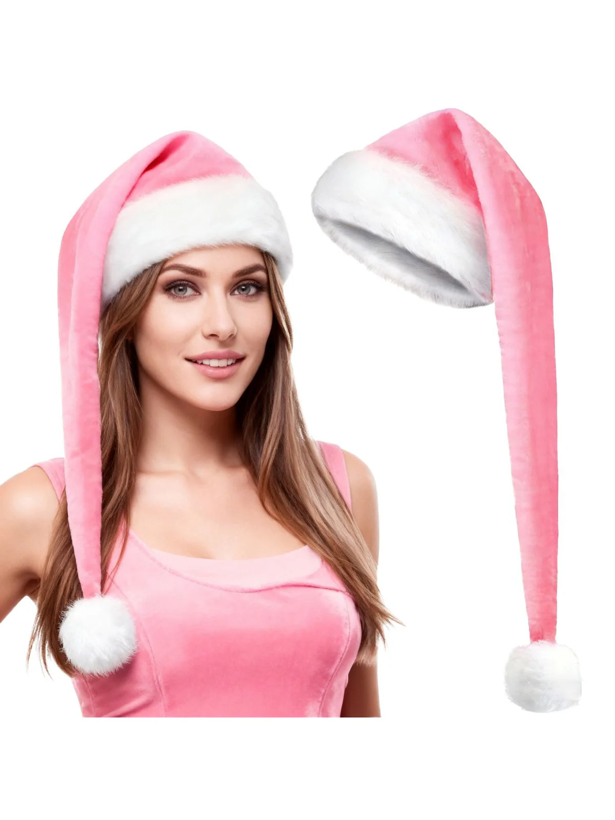 Weihnachten Verlängerte Länge Flauschiger Hut