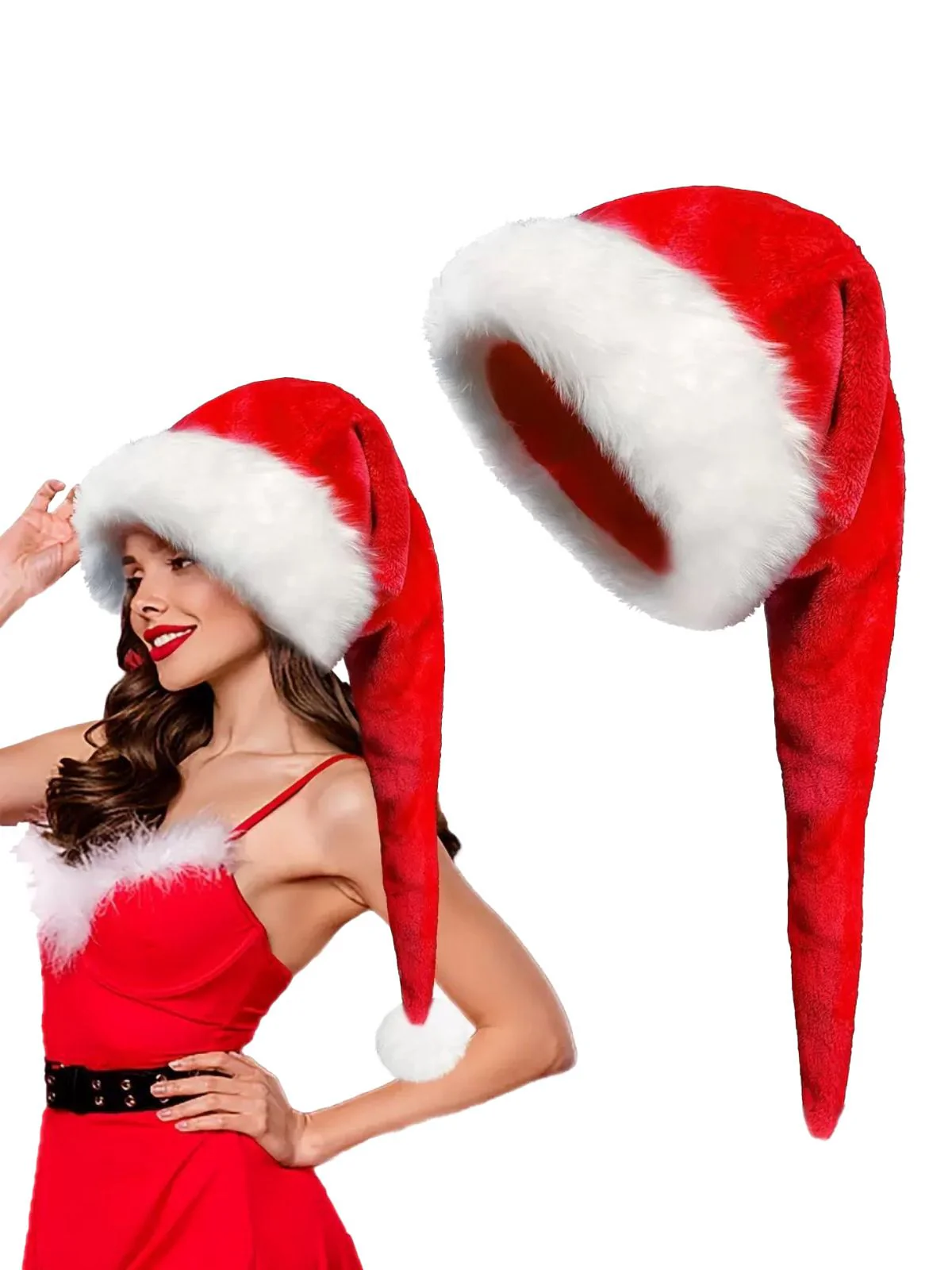 Weihnachten Verlängerte Länge Flauschiger Hut - Image 2