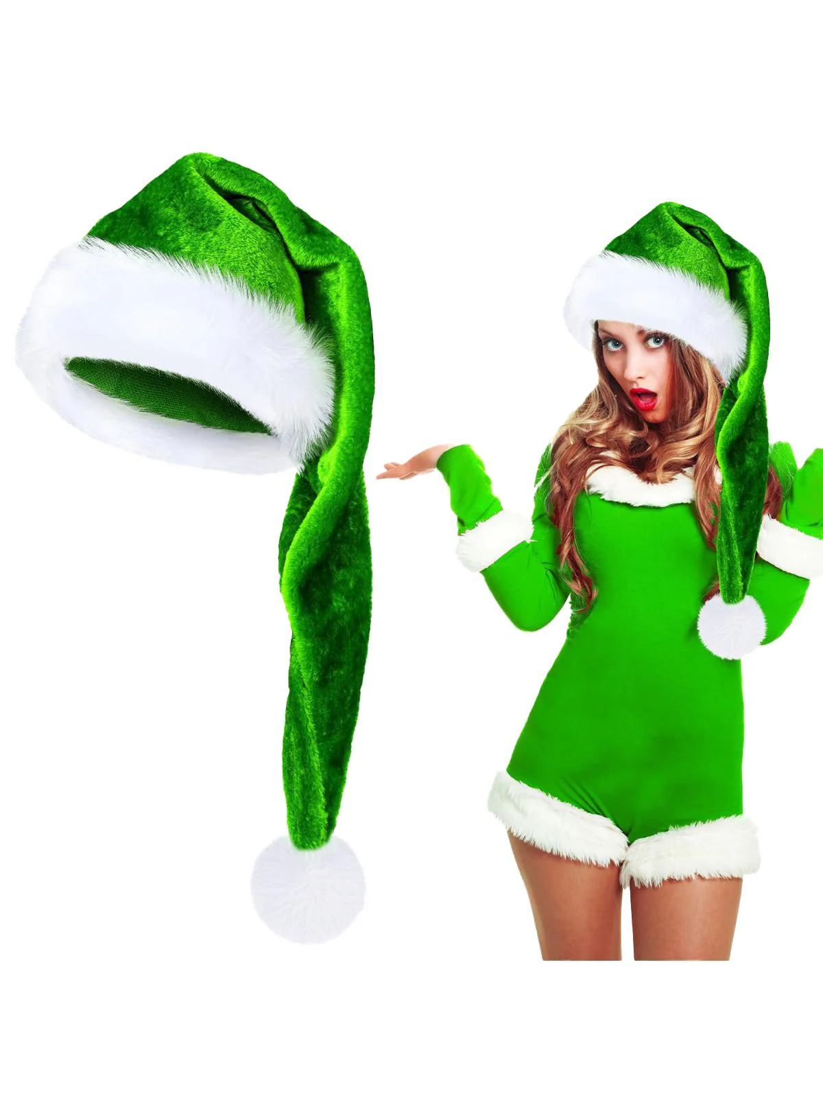 Weihnachten Verlängerte Länge Flauschiger Hut - Image 3