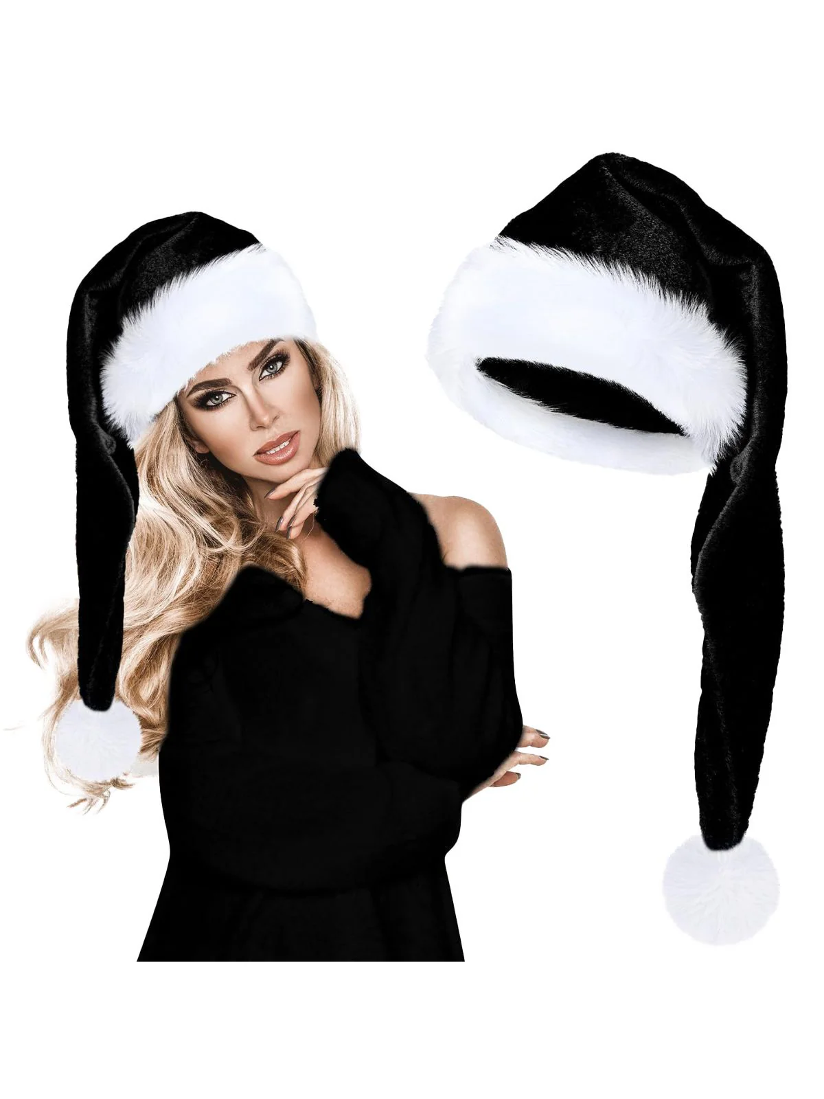 Weihnachten Verlängerte Länge Flauschiger Hut - Image 5