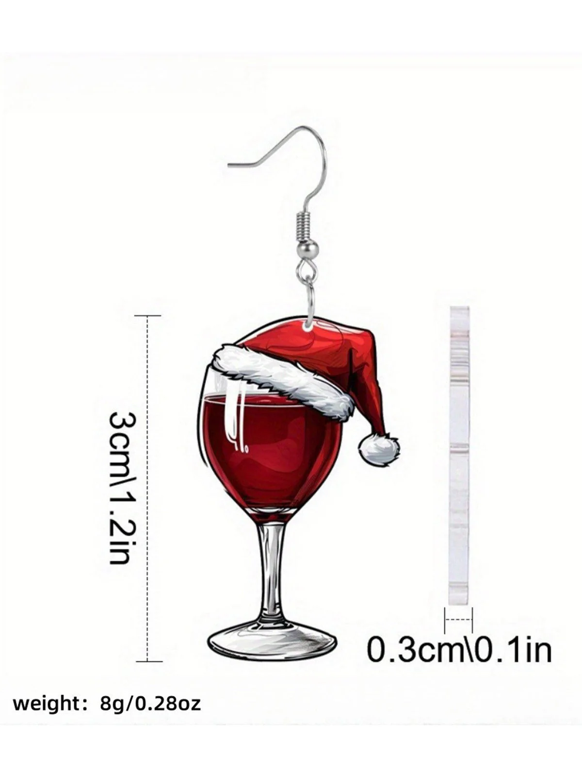 Weihnachten Weinglas Weihnachtsmütze Dangle Ohrringe - Image 2