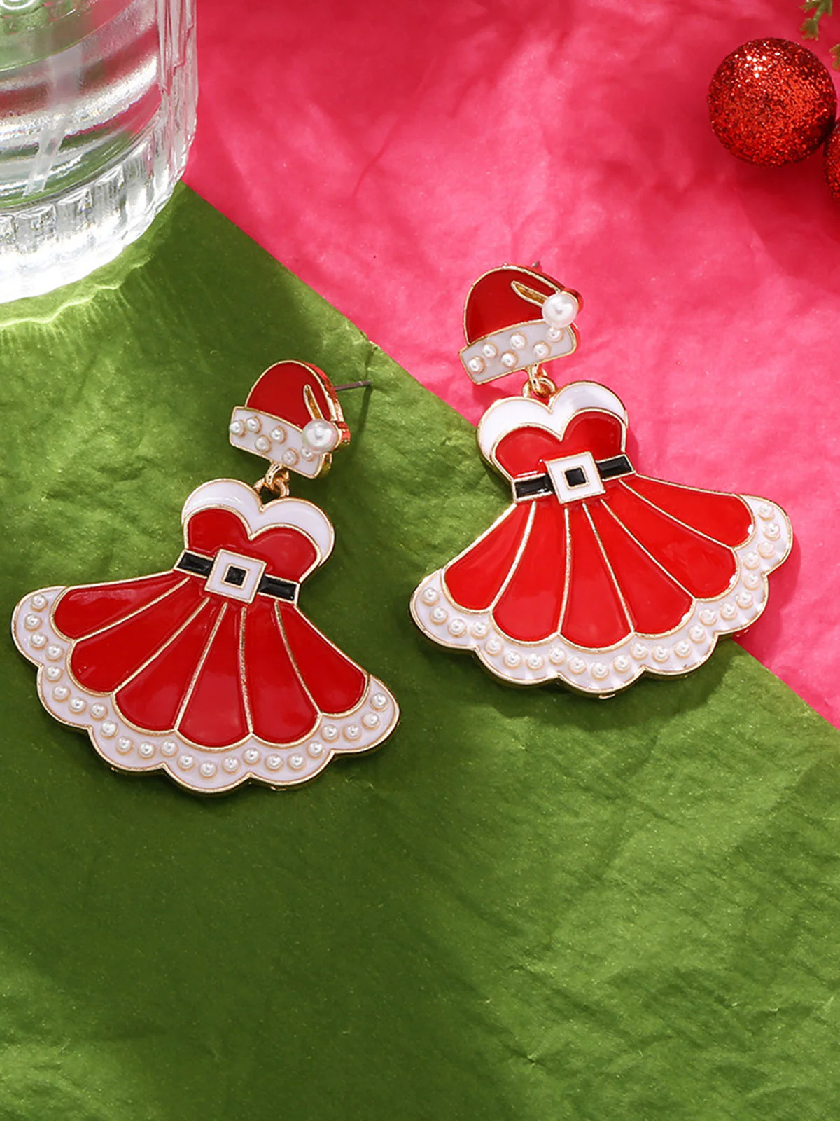 Weihnachtsmannmütze & Kleid Ohrringe - Image 3