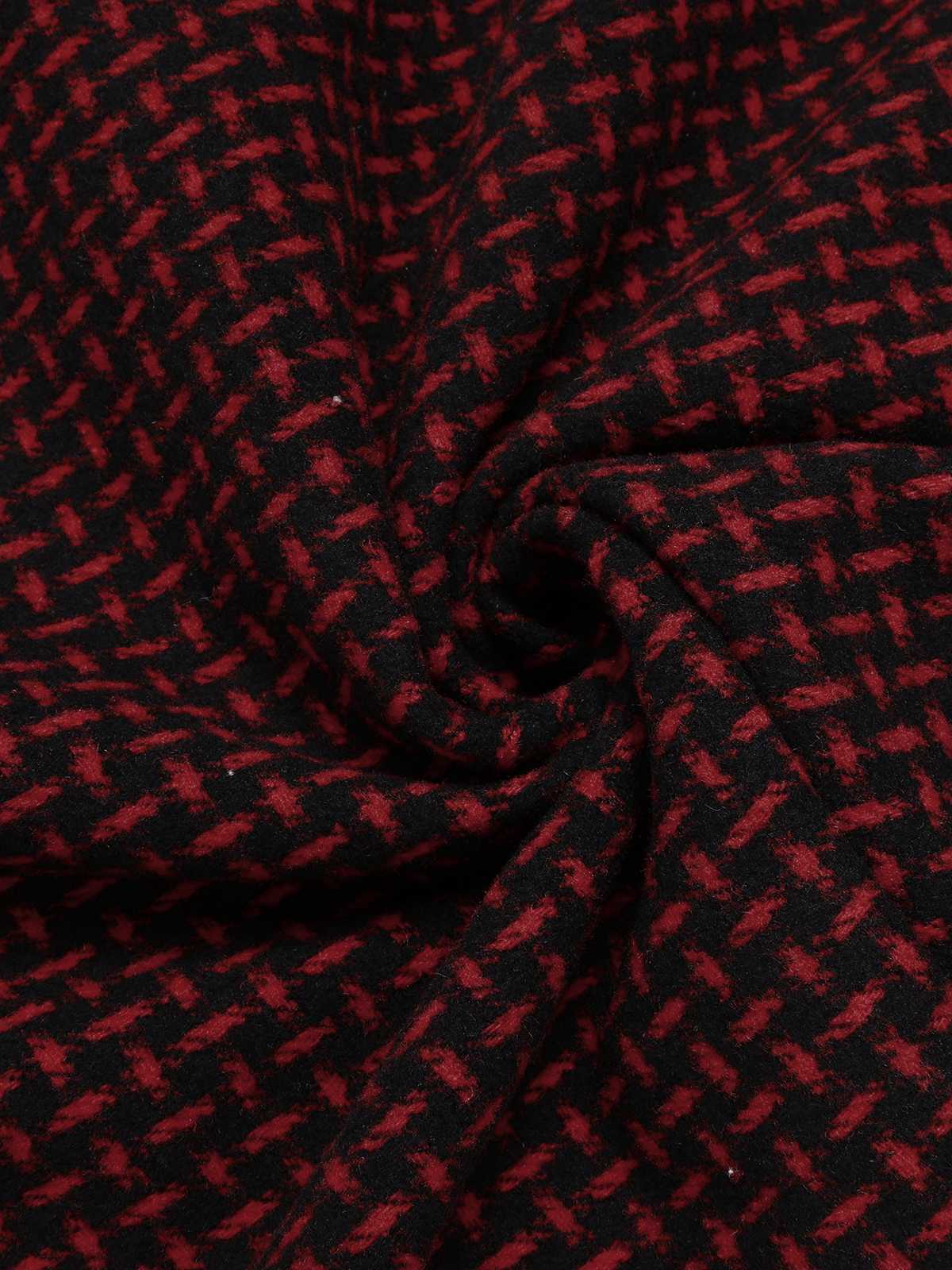 Weinrot 1940er Plaid A-Linie Maxirock - Image 4
