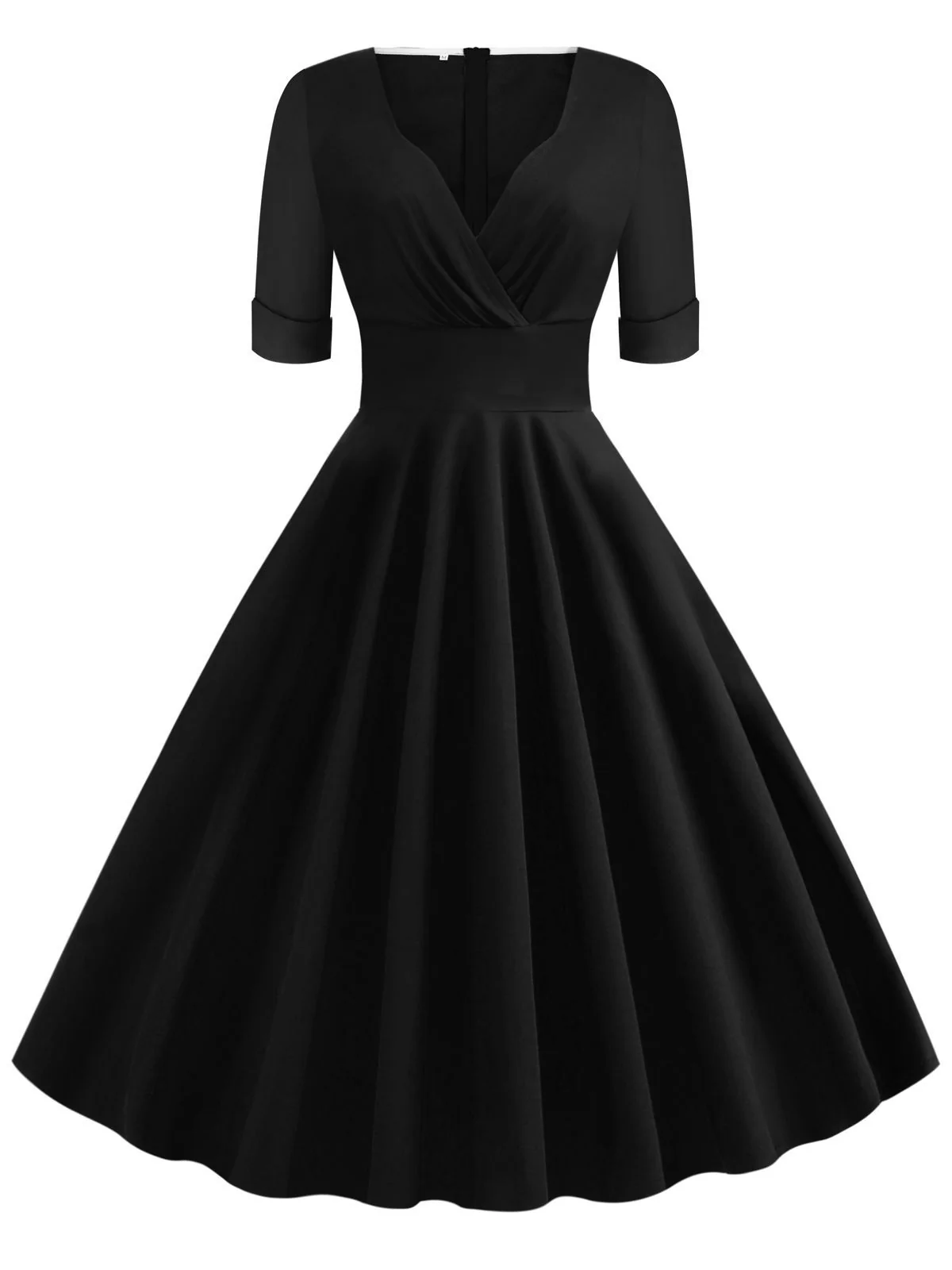 Grün 1950ER HOHE TAILLE V-AUSSCHNITT SWING KLEID - Image 20