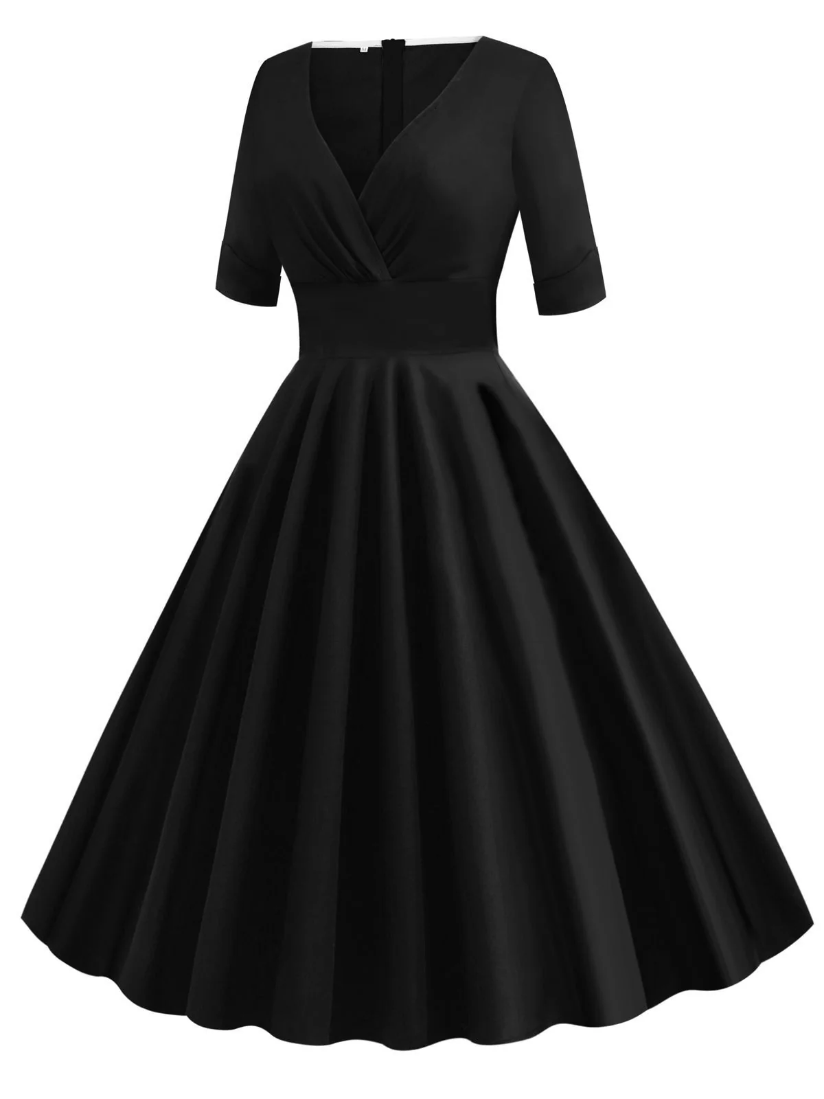 Grün 1950ER HOHE TAILLE V-AUSSCHNITT SWING KLEID - Image 21