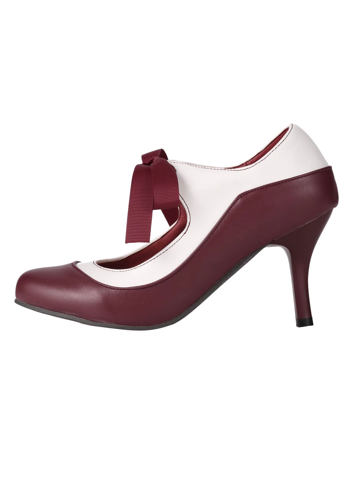 Weinrot Bogen Schnürschuh Stilett Schuhe - Image 3