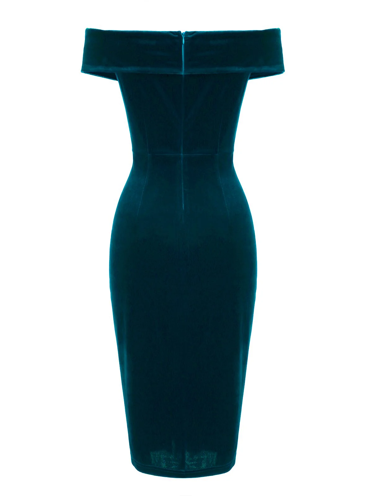 Dunkelgrün VINTAGE SCHULTERFREI PENCIL KLEID - Image 16