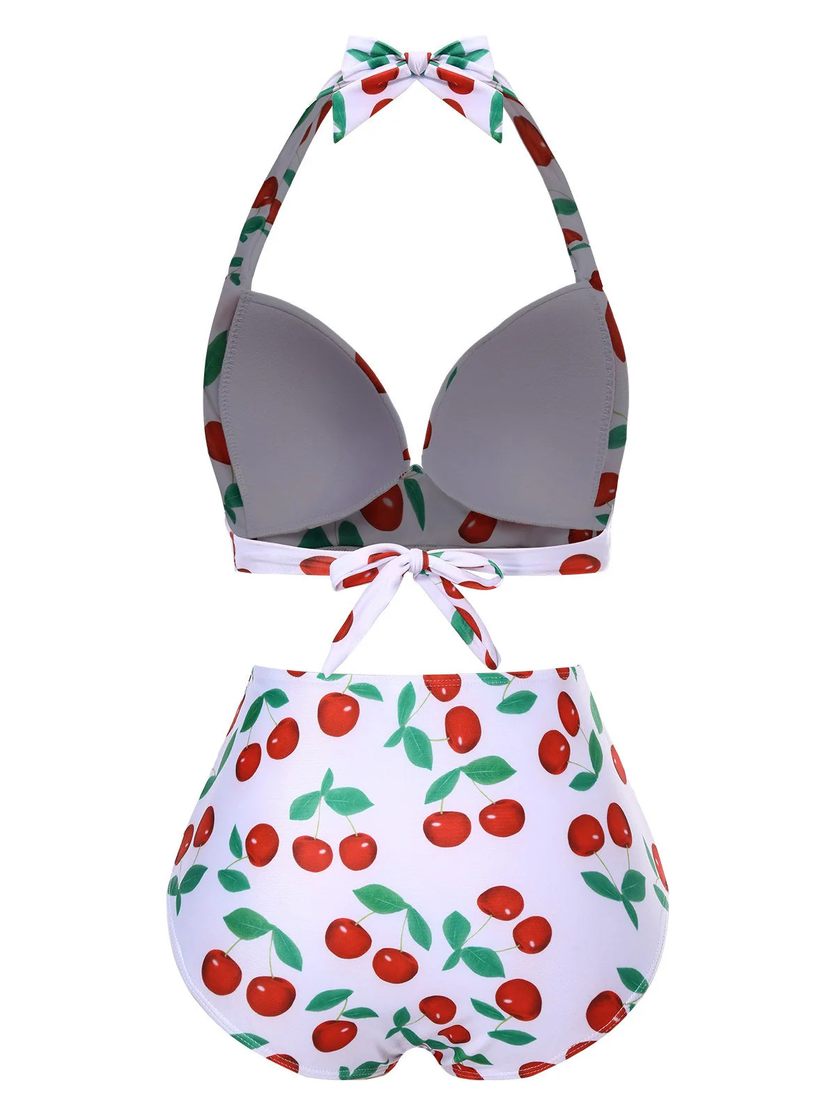1930er Rot Kirsche Gerüschtes Halter Bikini Set - Image 6