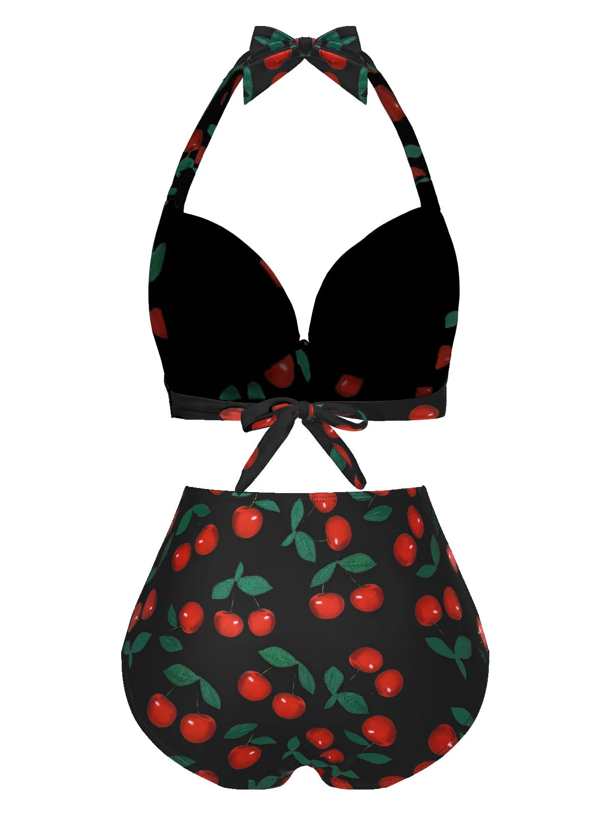 1930er Rot Kirsche Gerüschtes Halter Bikini Set - Image 3