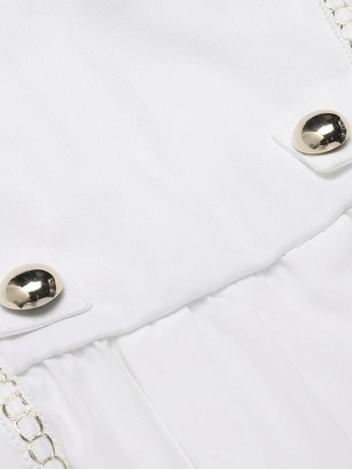 Weiß 1930er Solide Kette Verschönert Halter Jumpsuit - Image 6