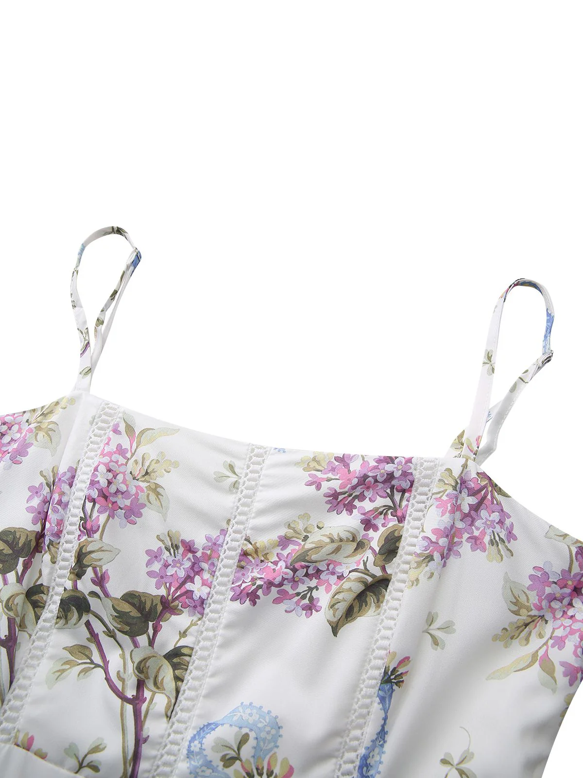 Weiß 1940er Blumen Korsett Tee Slip Kleid - Image 4