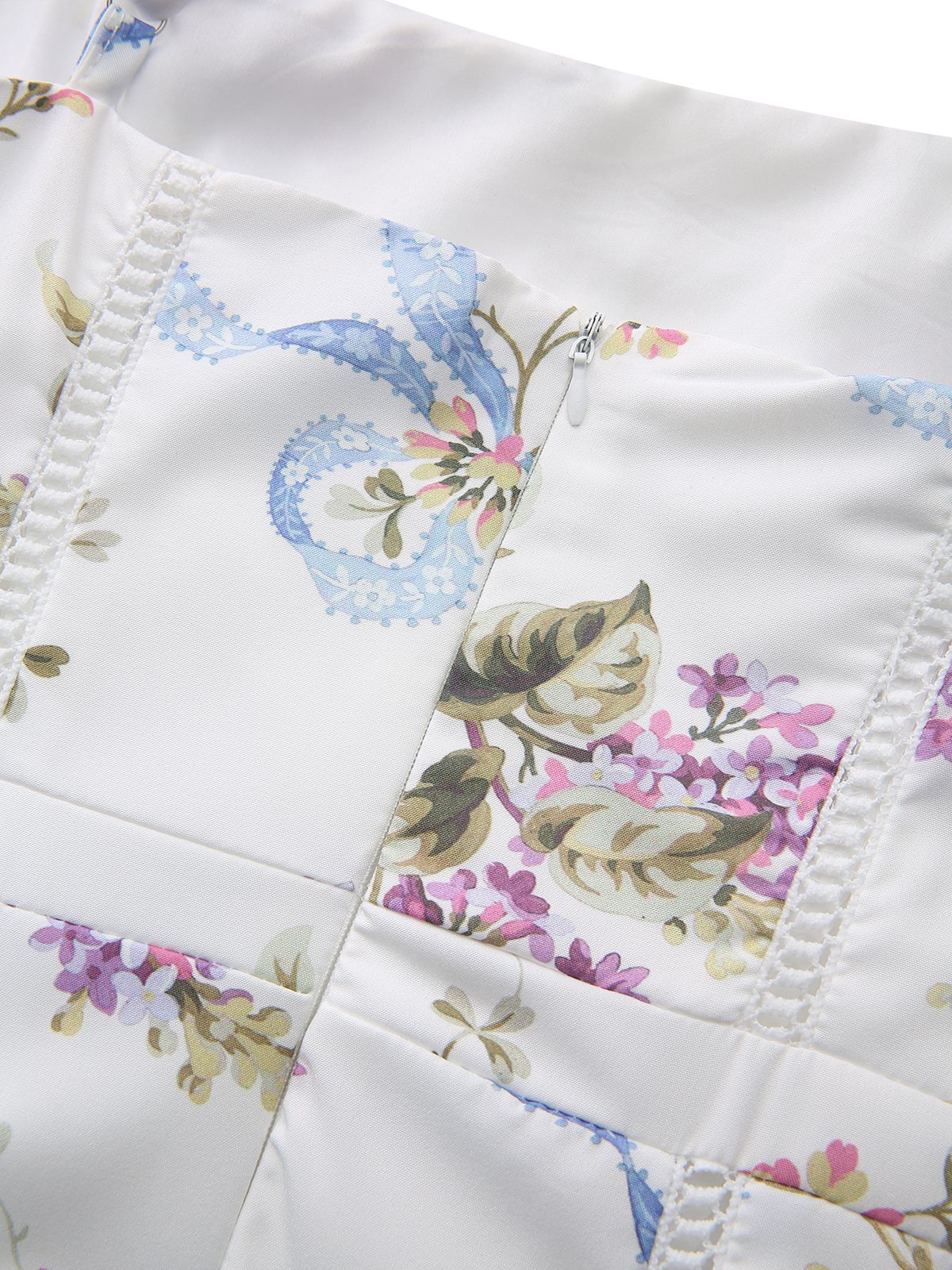 Weiß 1940er Blumen Korsett Tee Slip Kleid - Image 7