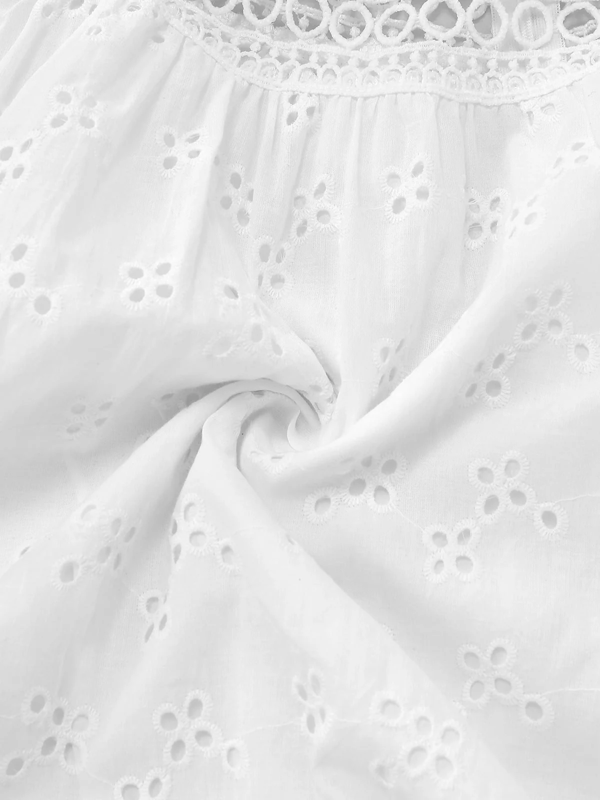 Weiß 1940er Durchbruch Quasten Bestickt Überwurf Kleid - Image 7