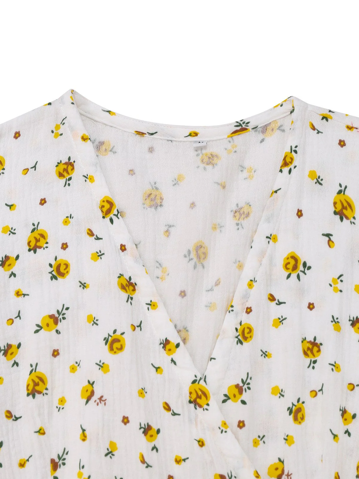 Weiß 1940er Kleine Blumen Baumwolle Wickel Kleid - Image 3