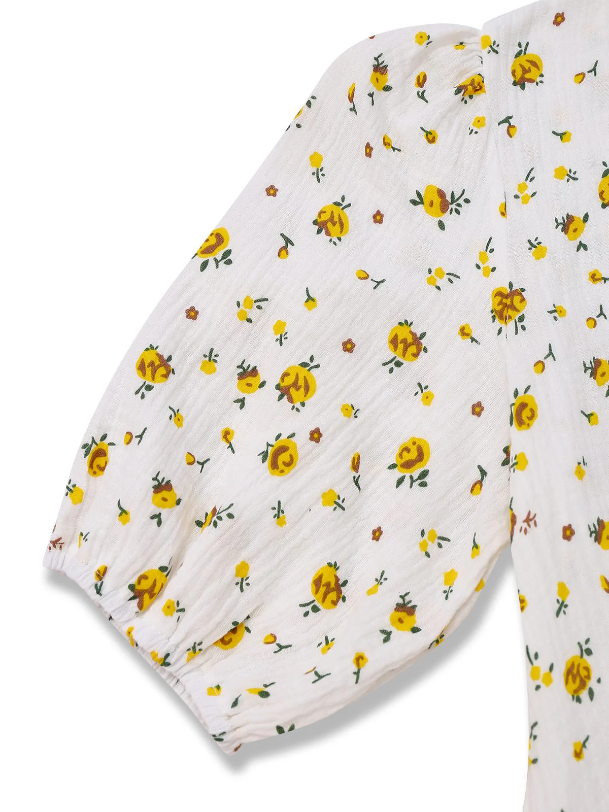 Weiß 1940er Kleine Blumen Baumwolle Wickel Kleid - Image 4