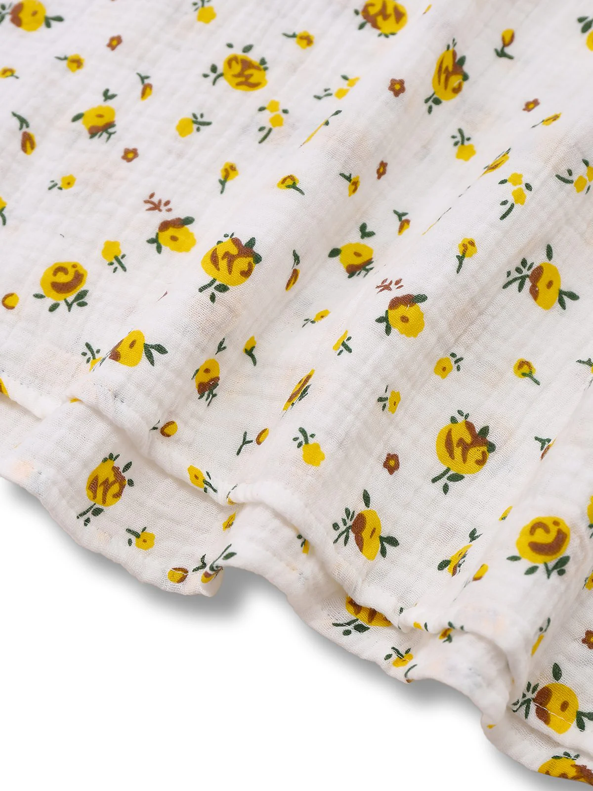 Weiß 1940er Kleine Blumen Baumwolle Wickel Kleid - Image 5