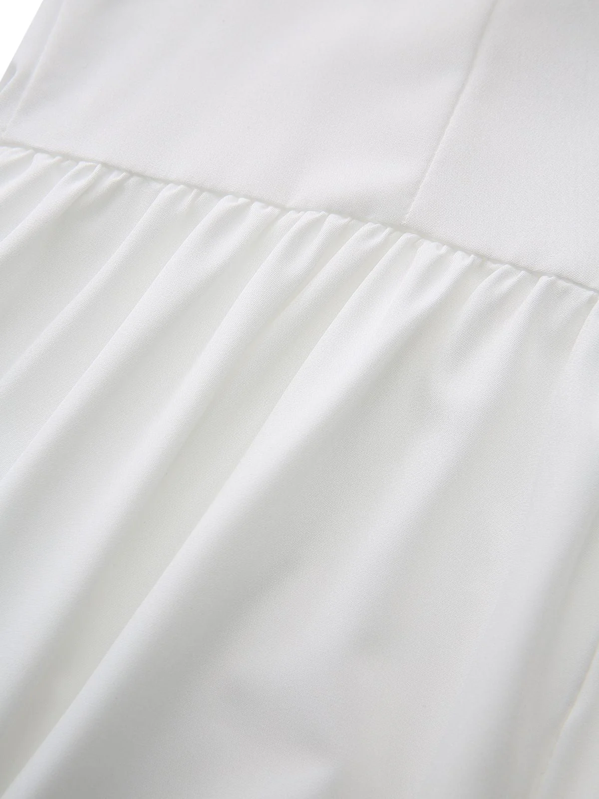 Weiß 1940er Solide Schnürung Knopf Kleid - Image 8