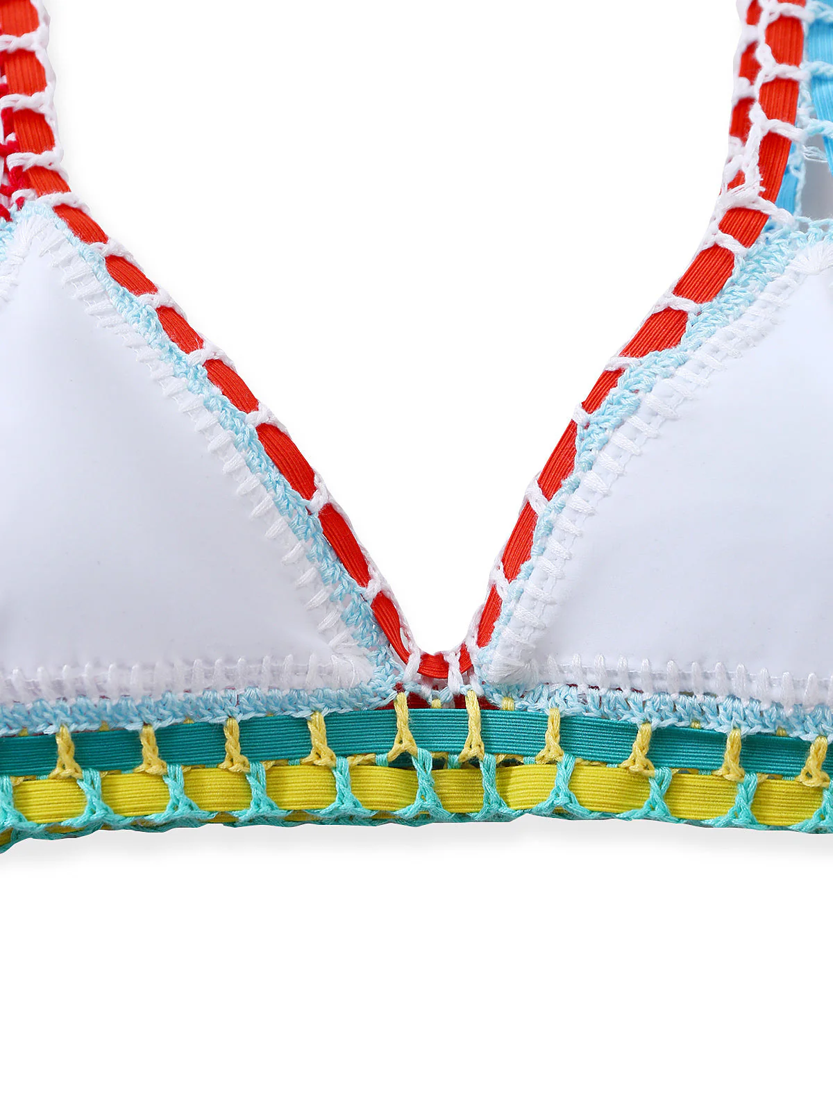 Weiß 1950er Bunt Stricken Halter Bikini Set - Image 5