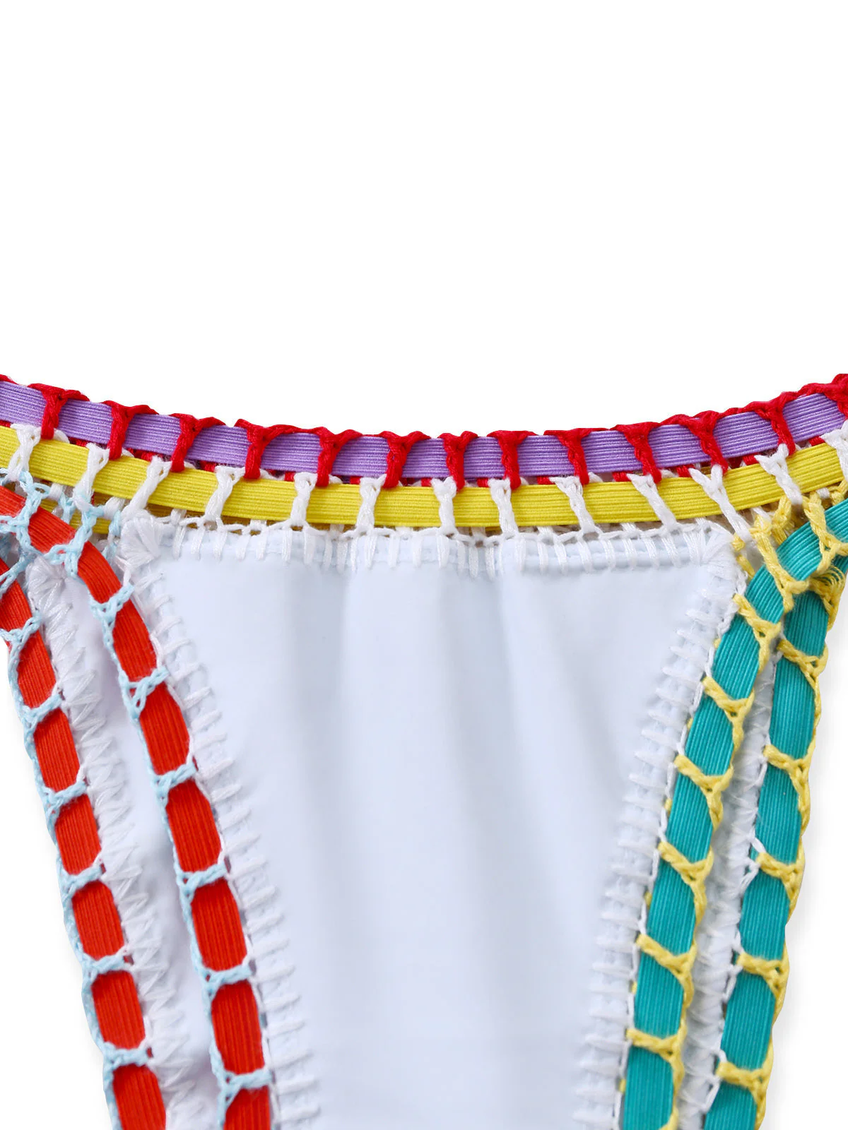Weiß 1950er Bunt Stricken Halter Bikini Set - Image 6