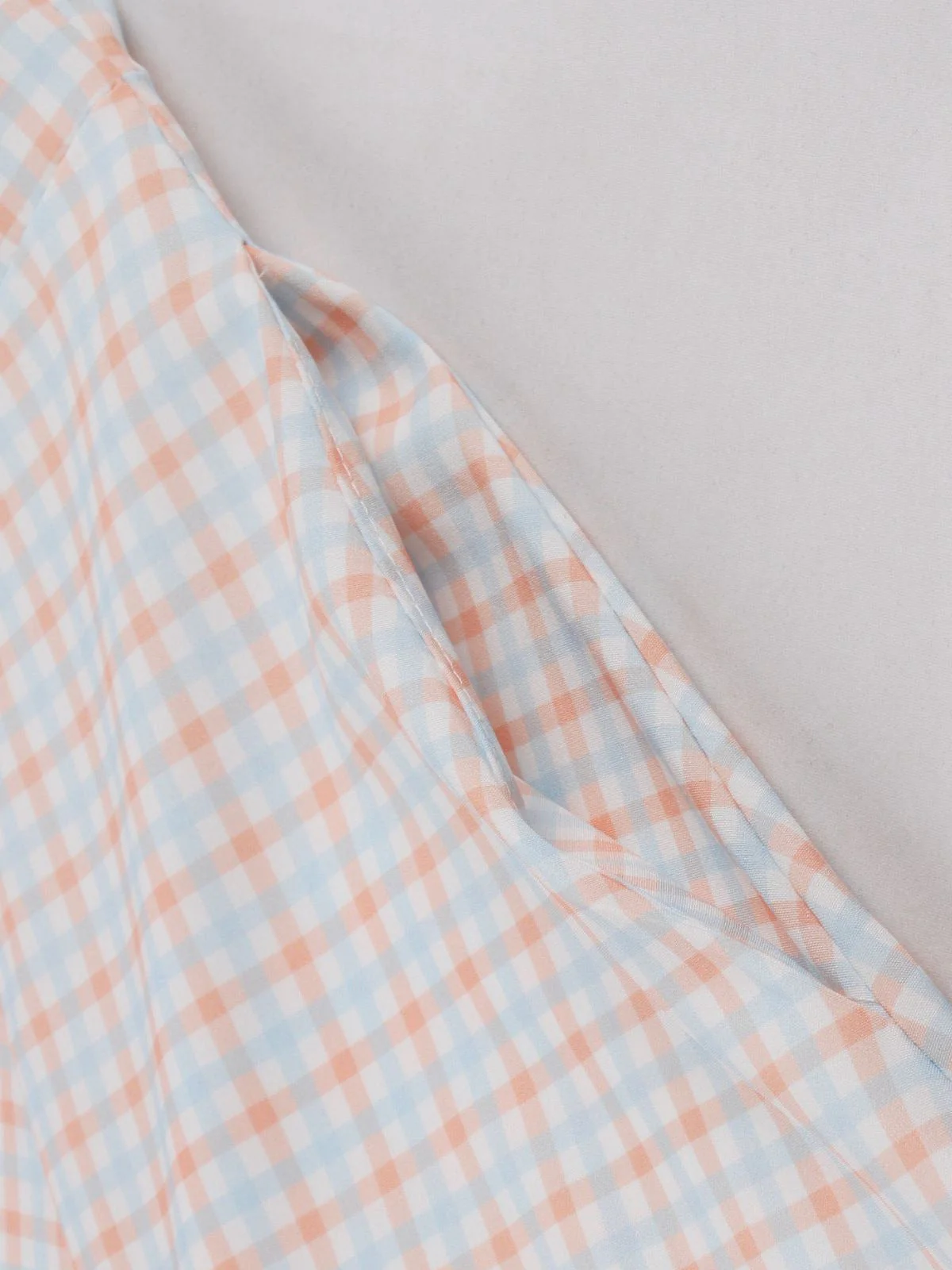 Weiß 1950er Gingham Plaid Spaghetti Träger Kleid - Image 4