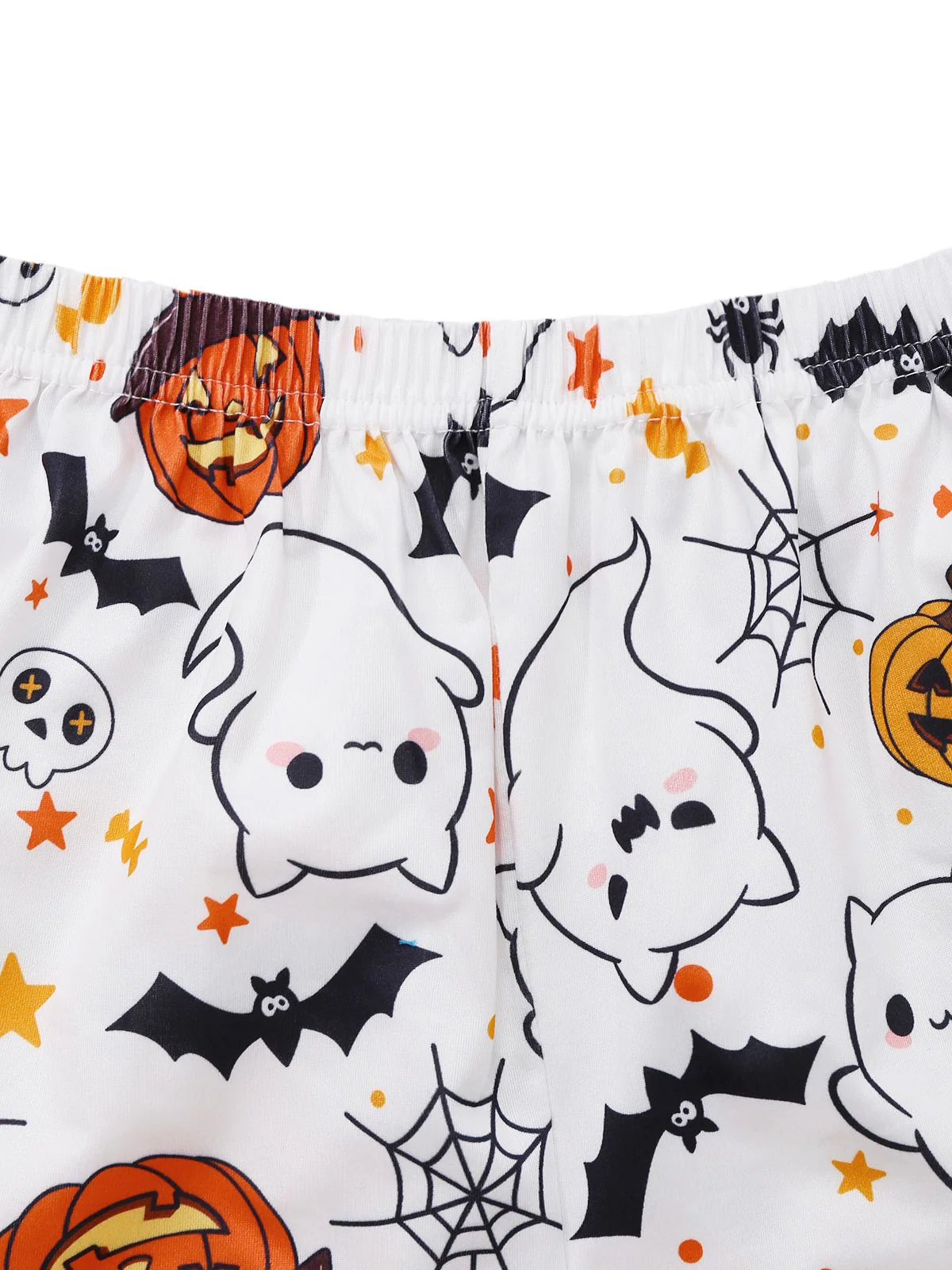Weiß 1950er Halloween Kerbkragen Pyjama Set - Image 3