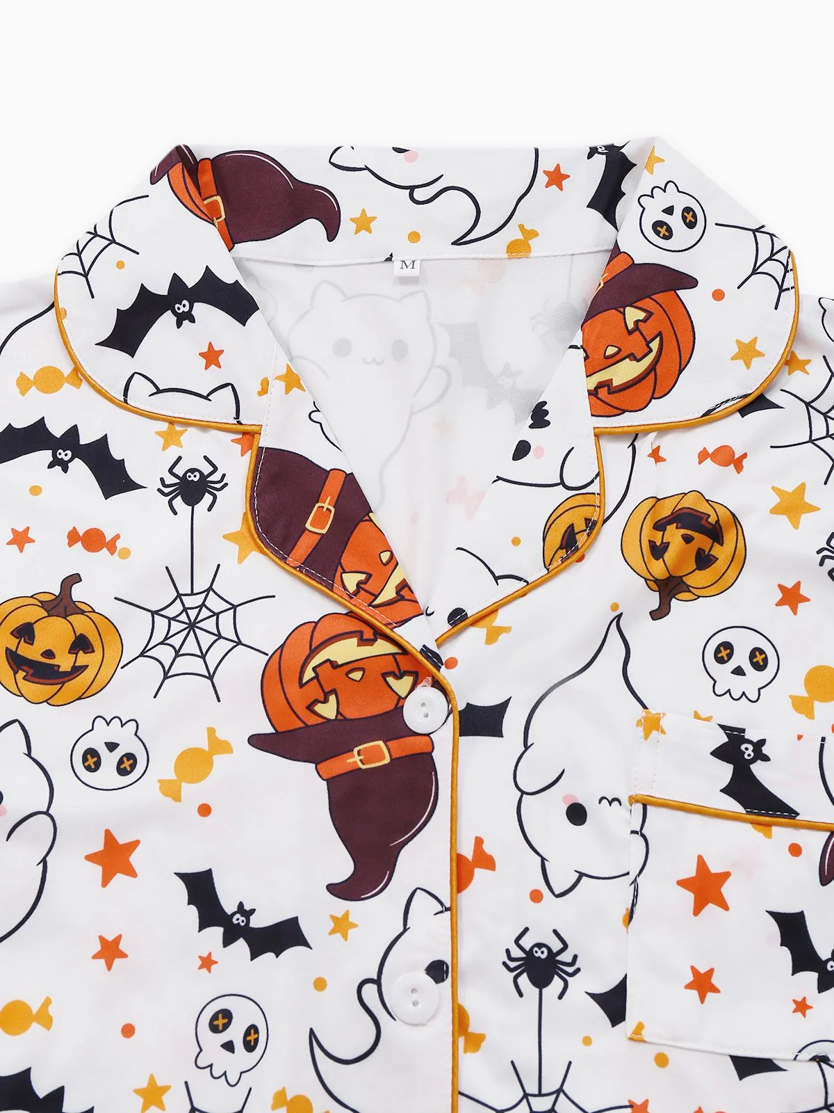 Weiß 1950er Halloween Kerbkragen Pyjama Set - Image 4