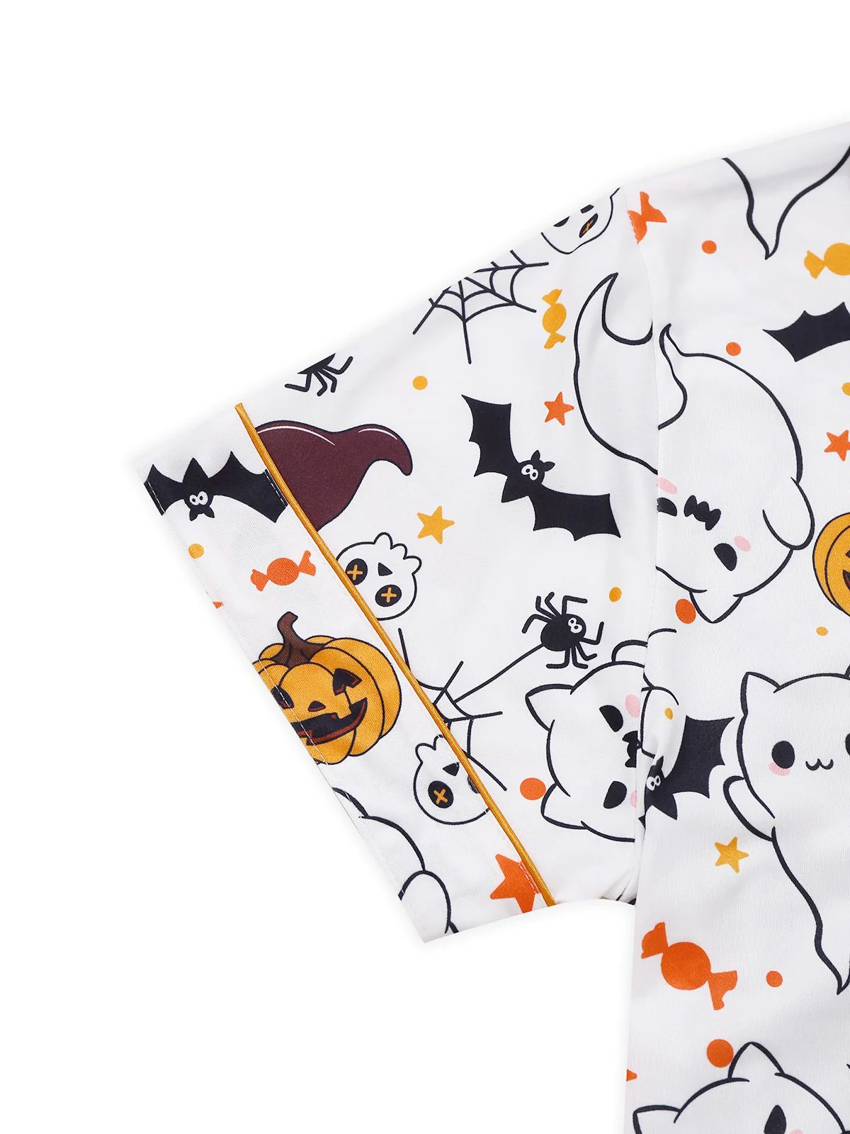 Weiß 1950er Halloween Kerbkragen Pyjama Set - Image 5
