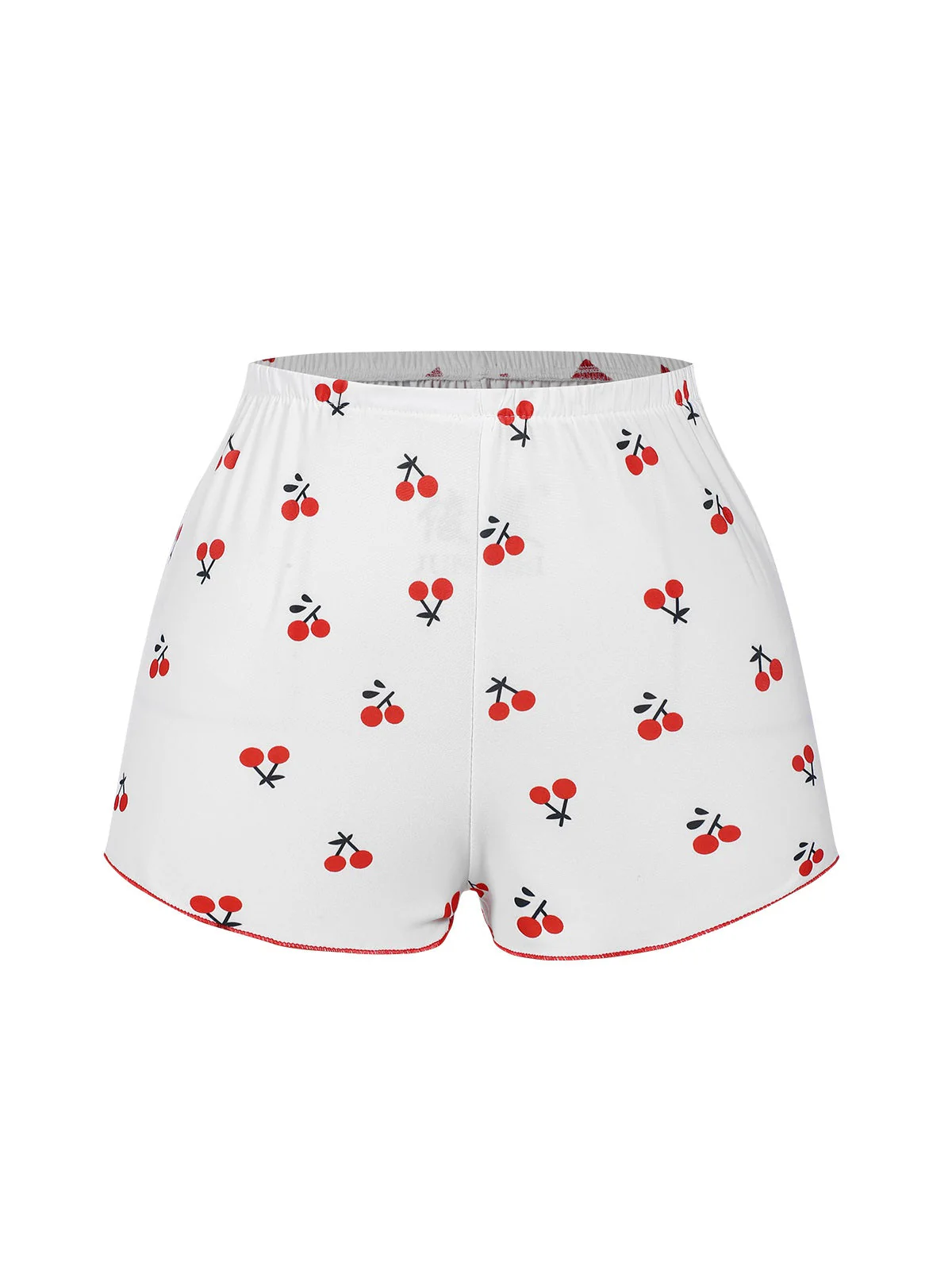 Weiß 1950er Kirsche Navel Träger Pyjama - Image 5