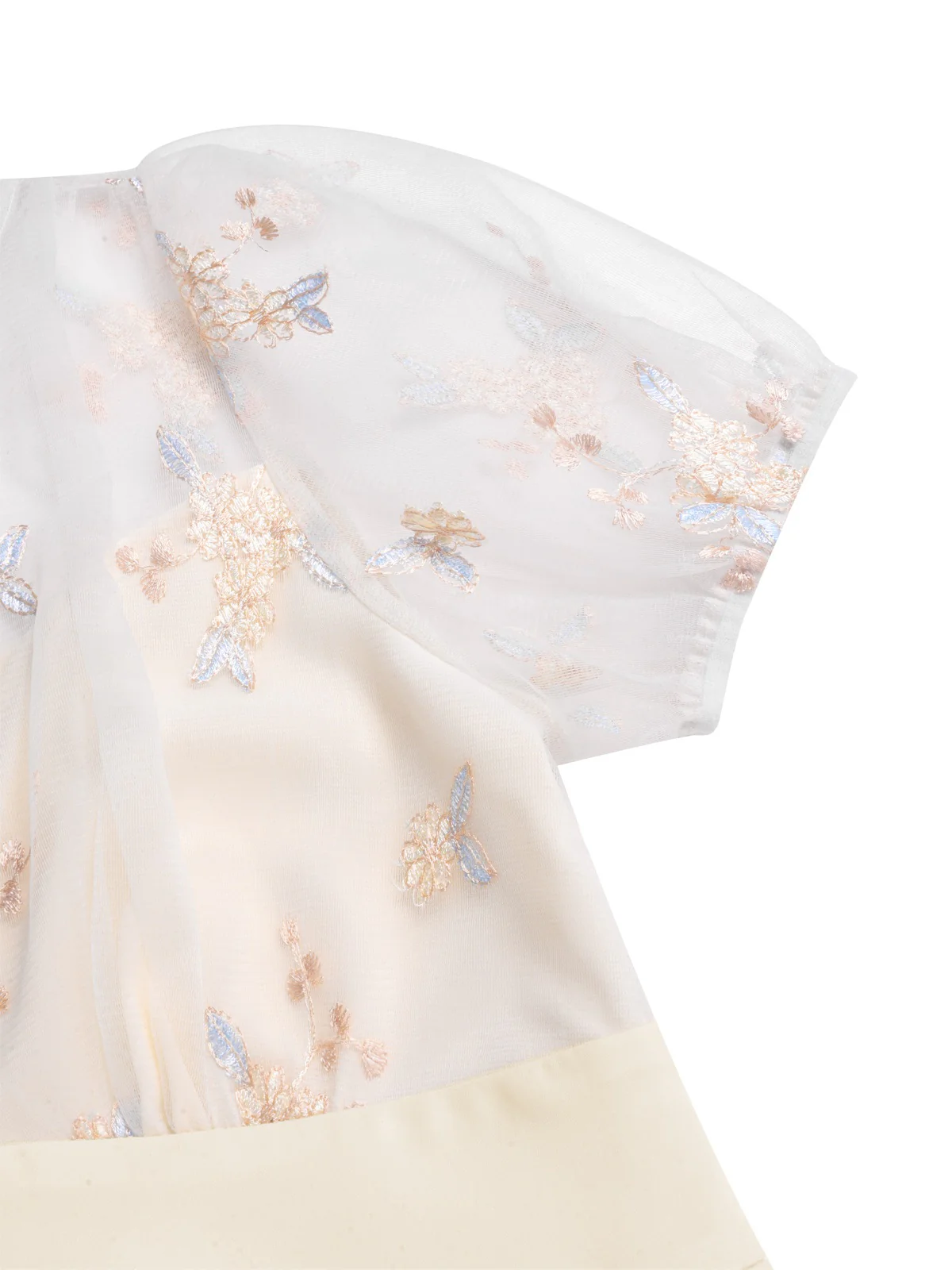 Weiß 1950er Tief V-Ausschnitt Besticktes Blumen Kleid - Image 6
