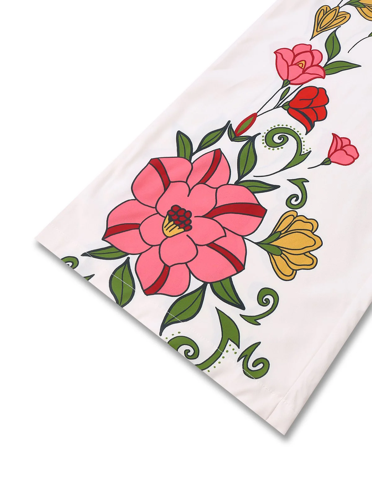 Weiß 1950er Tief V-Ausschnitt Blumen Gürtel Jumpsuit - Image 5