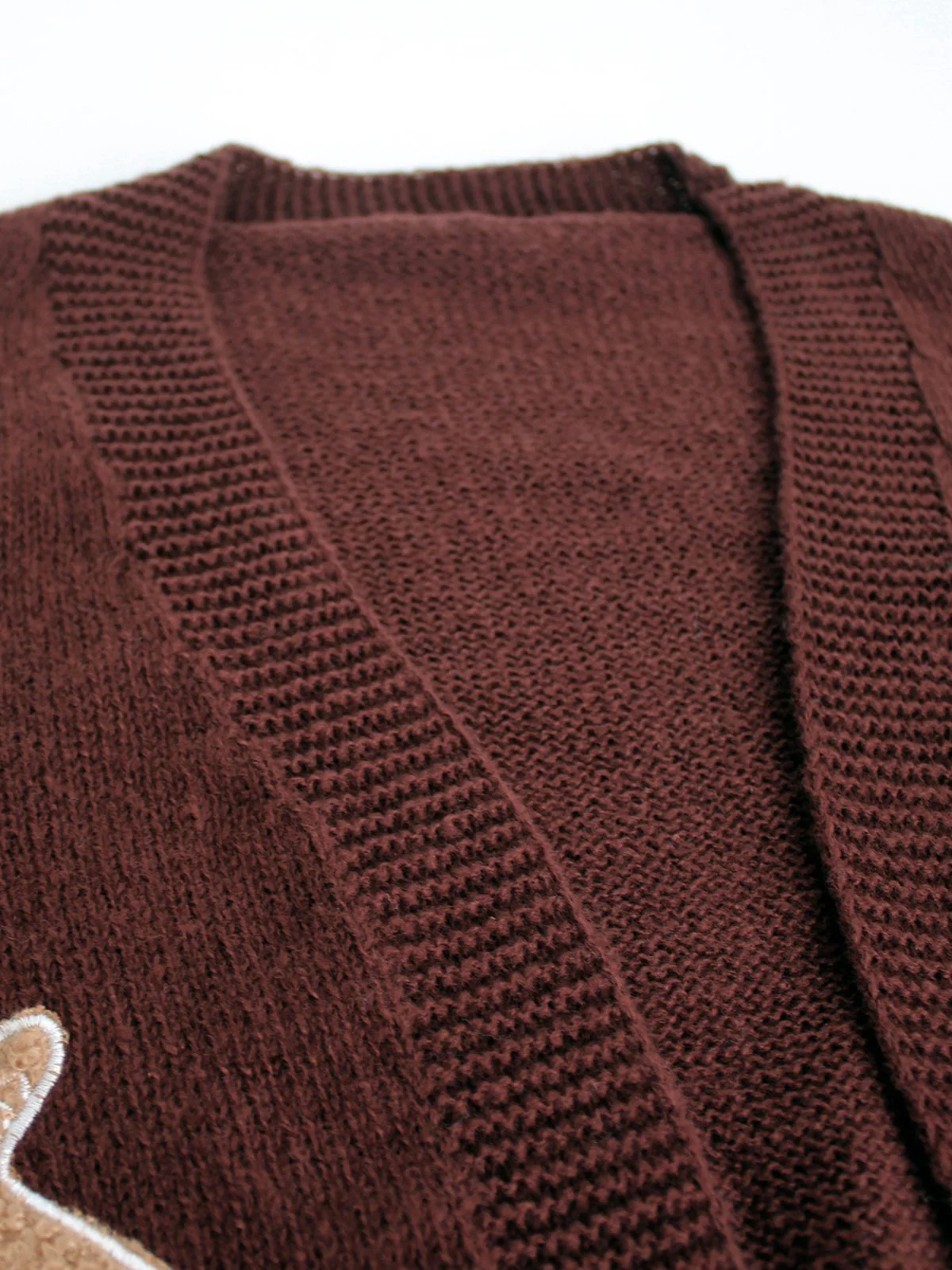 Braun 1960er Weihnachten Lebkuchenmann Kurz Cardigan - Image 3