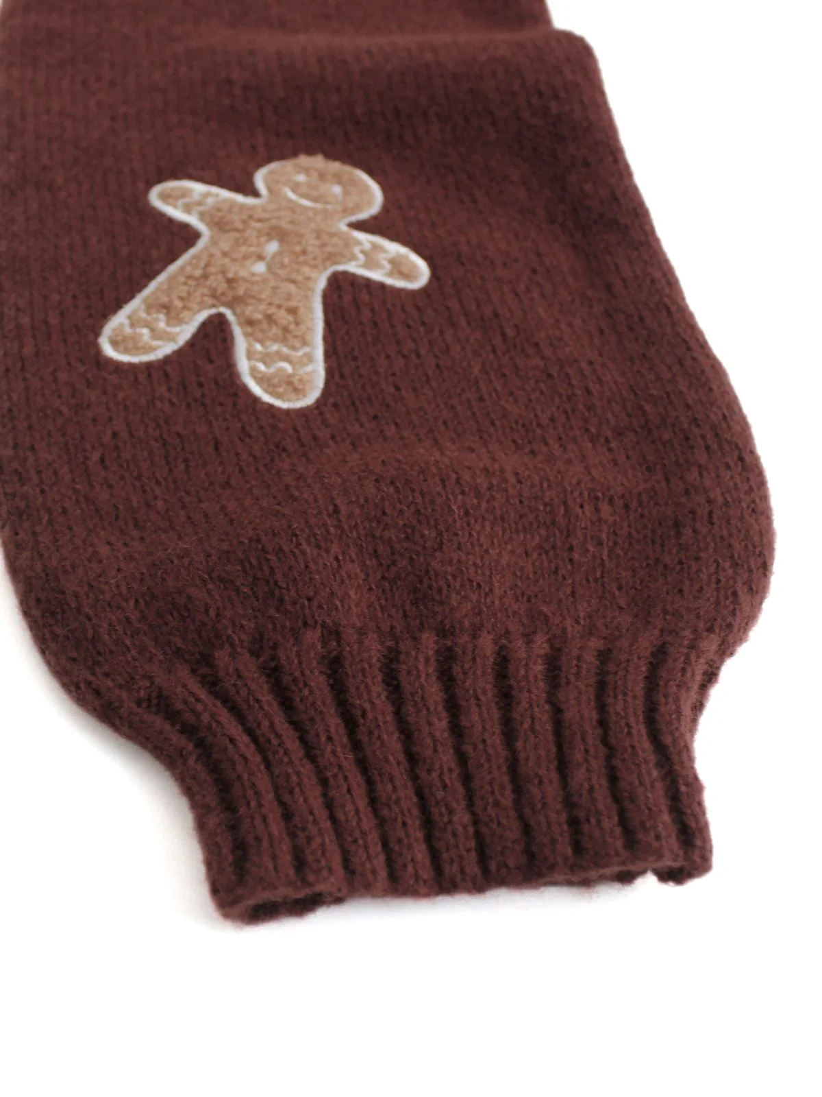 Braun 1960er Weihnachten Lebkuchenmann Kurz Cardigan - Image 4