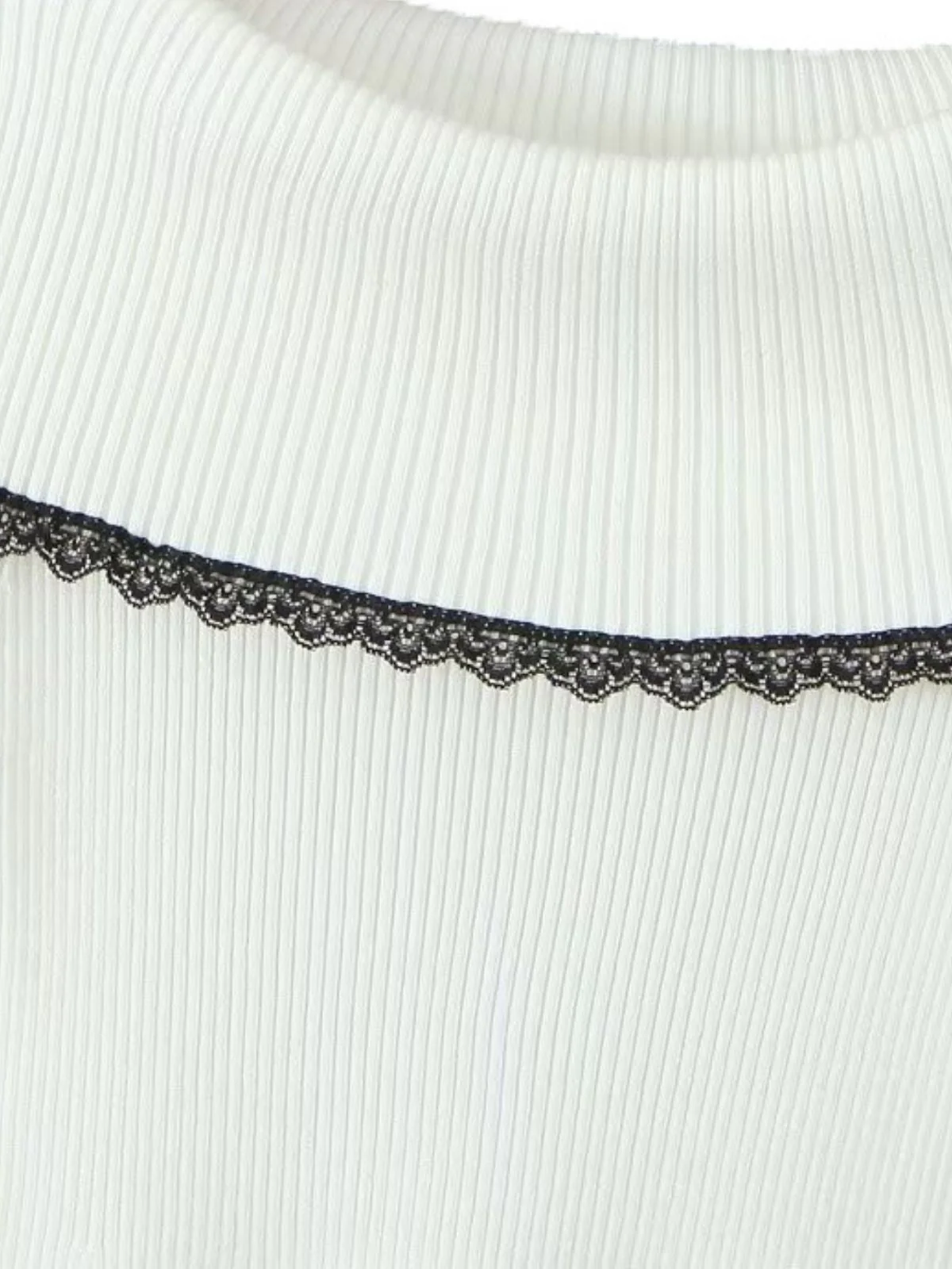 Weiß 1970er Schulterfrei Spitze Stricken Kleid - Image 4
