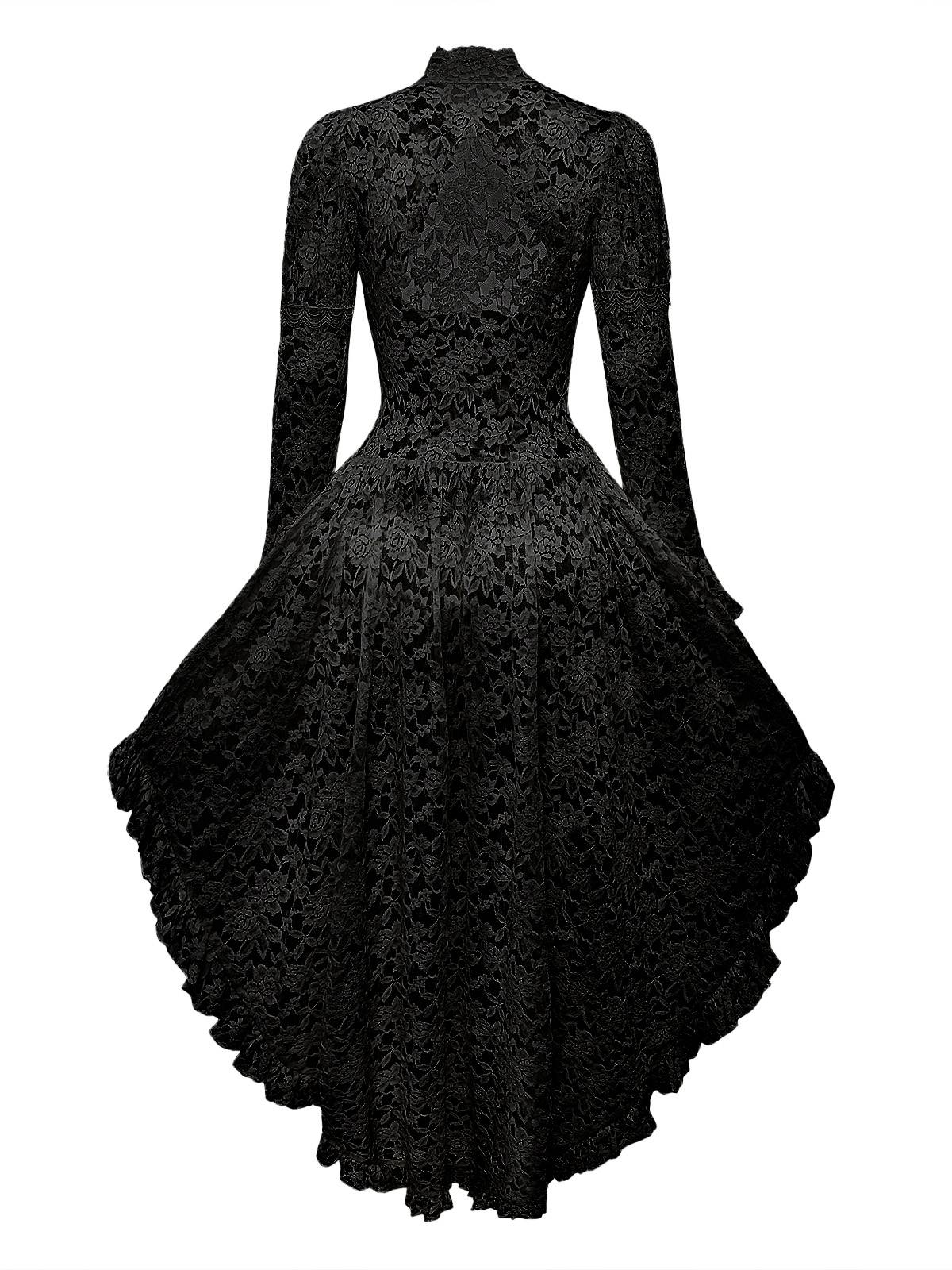 Weiß 1980er Gigot-Ärmel Viktorianisch Spitze Kleid - Image 10
