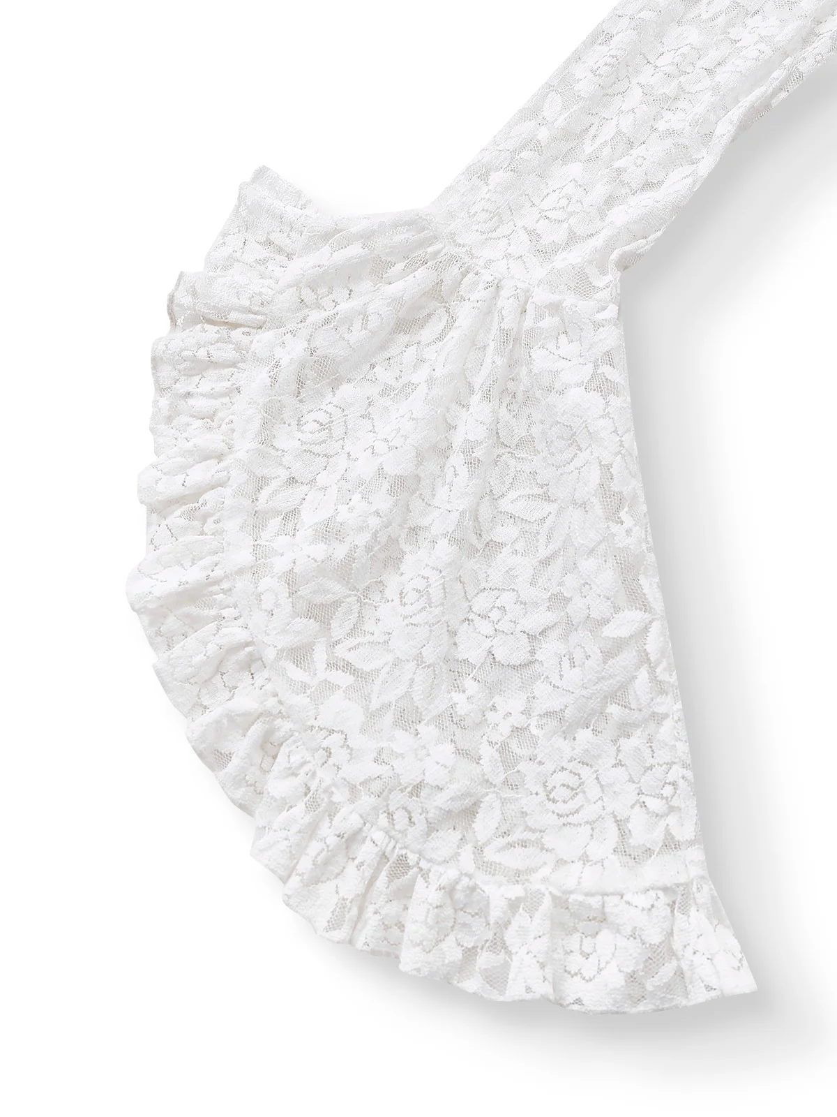 Weiß 1980er Gigot-Ärmel Viktorianisch Spitze Kleid - Image 6