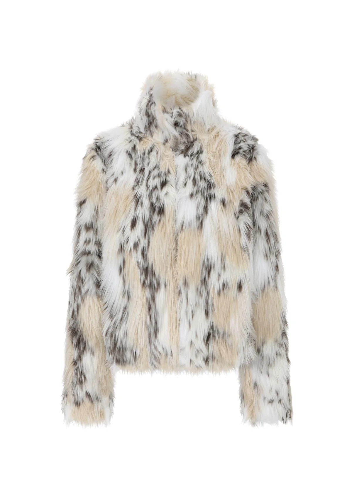 Weiß 1980er Leopard Drucken Kunst Pelz Jacke - Image 2