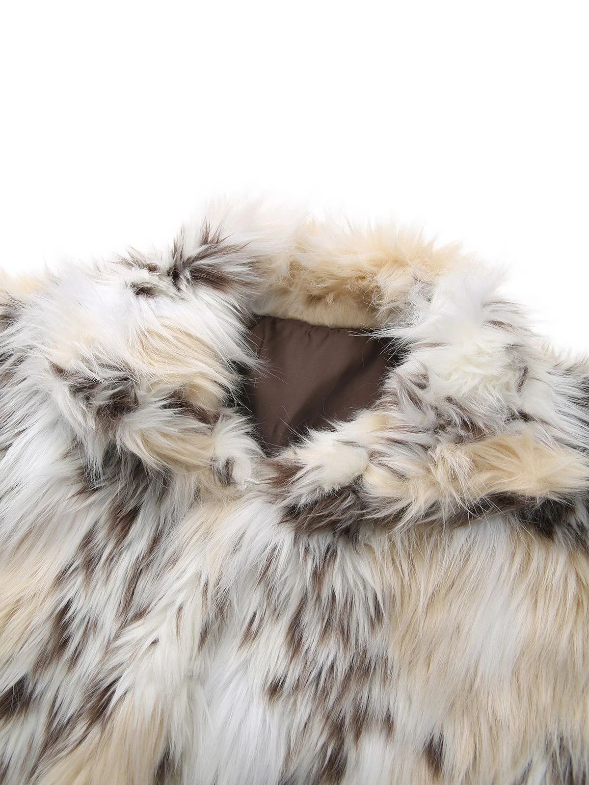 Weiß 1980er Leopard Drucken Kunst Pelz Jacke - Image 4