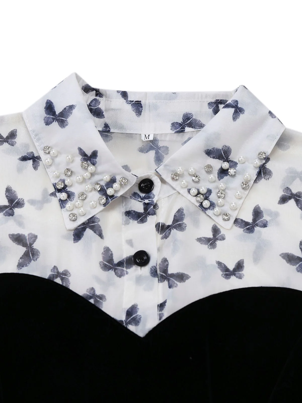 Weiß 1980er Schmetterling Perle Plissiertes Samt Korsett Midi Kleid - Image 4