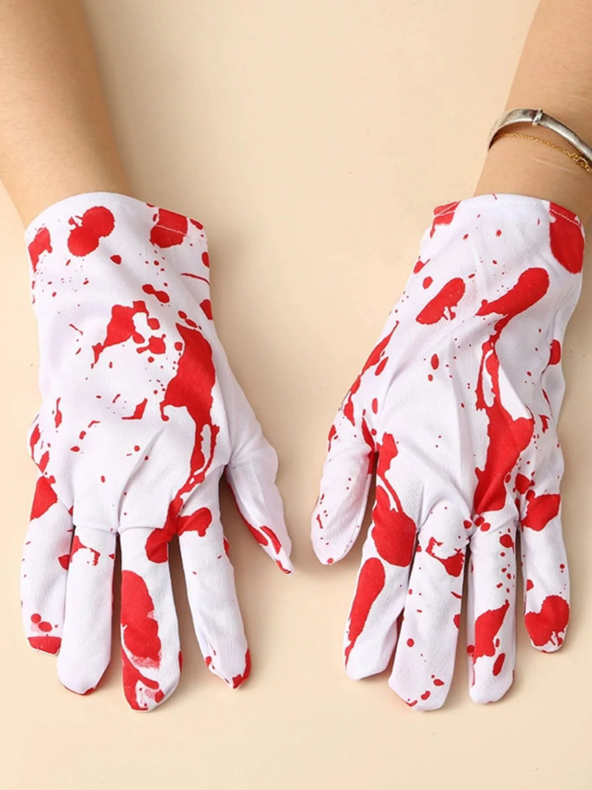 Weiß Halloween Schreckliche blutige Handschuhe - Image 3