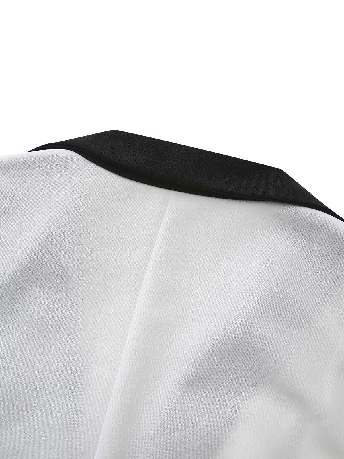 Weiß & Schwarz 1940er Tief V-Ausschnitt Gekerbt Taste Kleid - Image 5