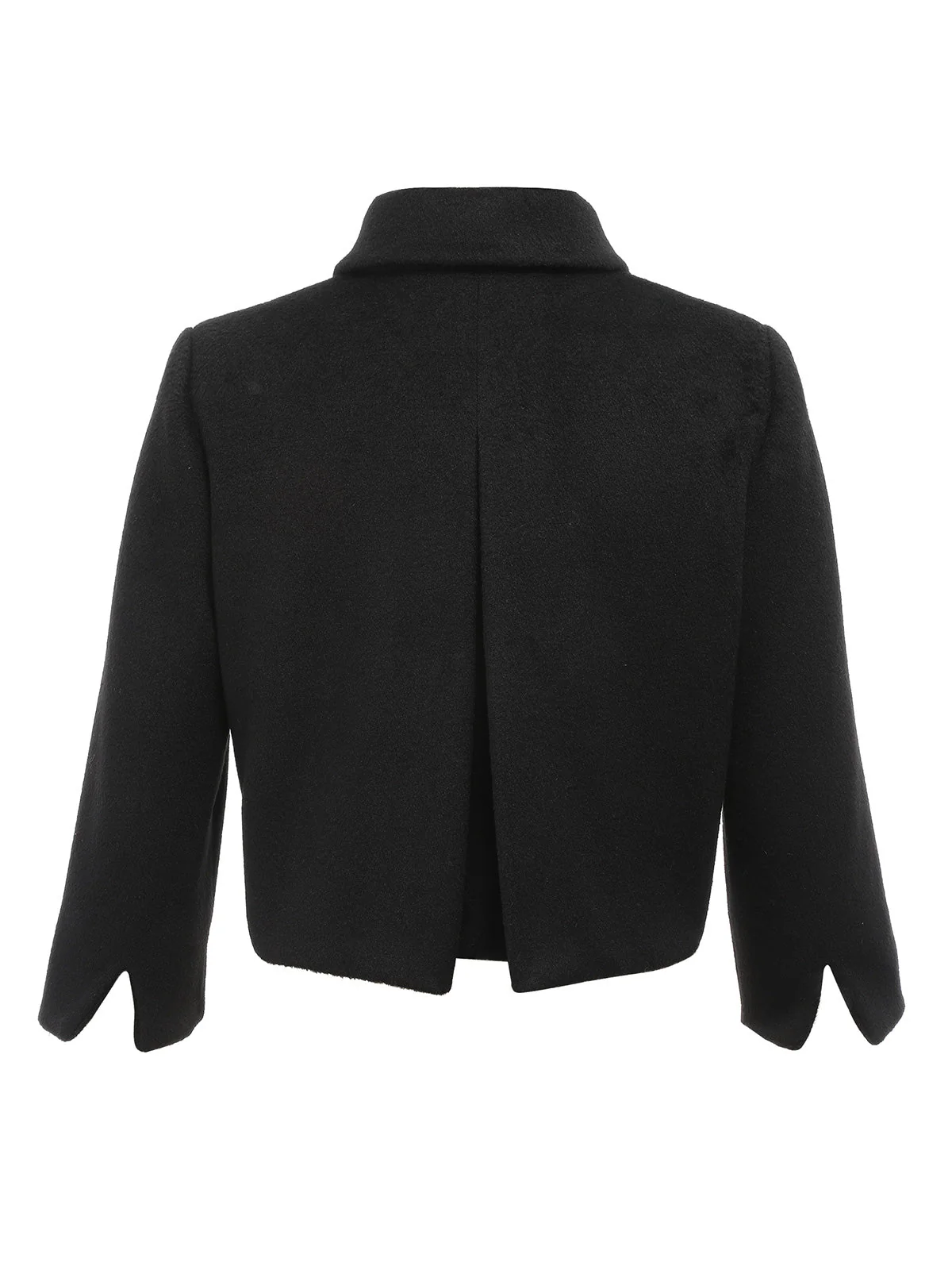 Schwarz 1950er Kunstwolle Wickeln Bolero Jacke - Image 3