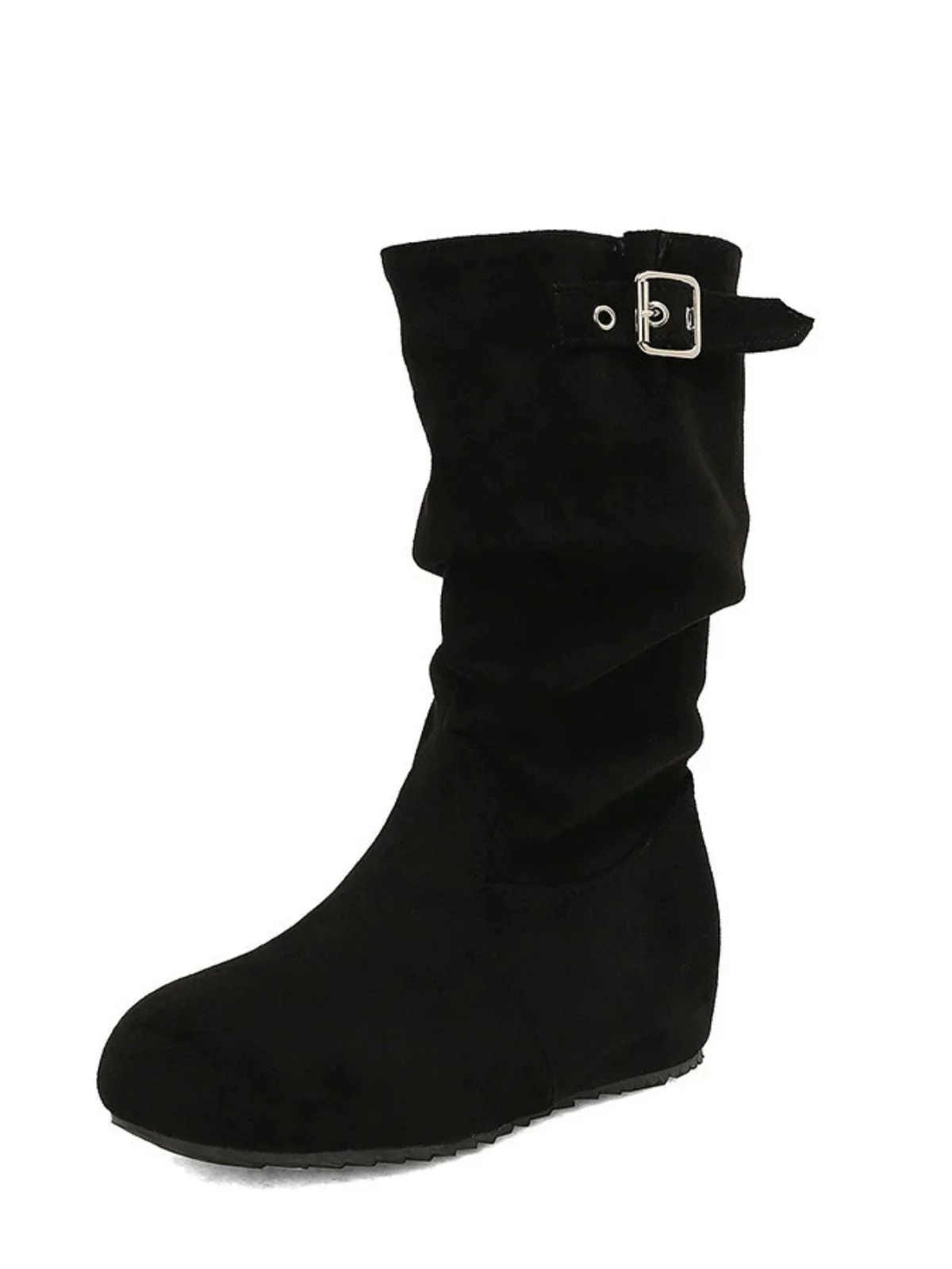 Wildleder Keilabsatz Schnalle Detail Stiefel - Image 4