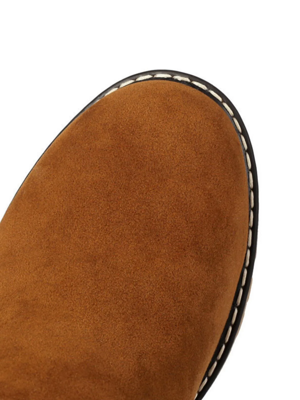 Wildleder Schnalle Kunstpelz Kniehohe Stiefel - Image 4