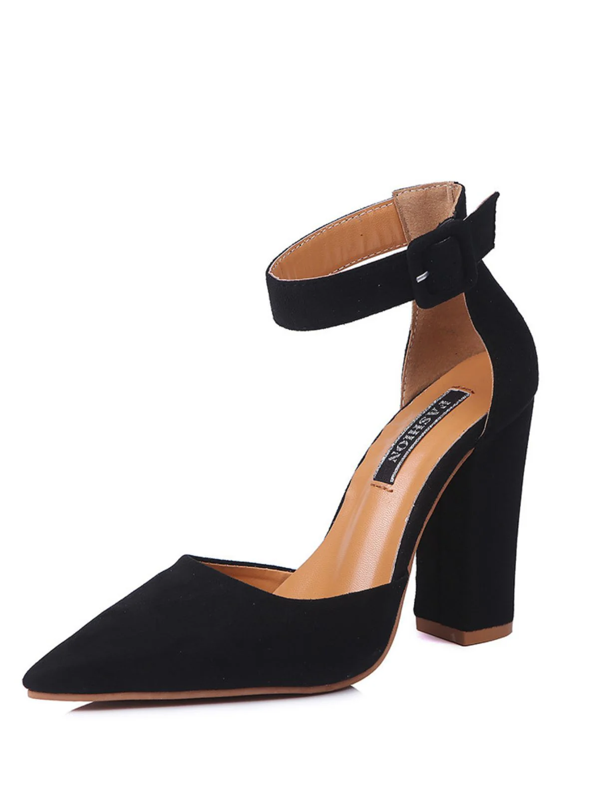 Wildleder Spitze Zehen Knöchel Riemen Hoch Absatz Pumps - Image 4