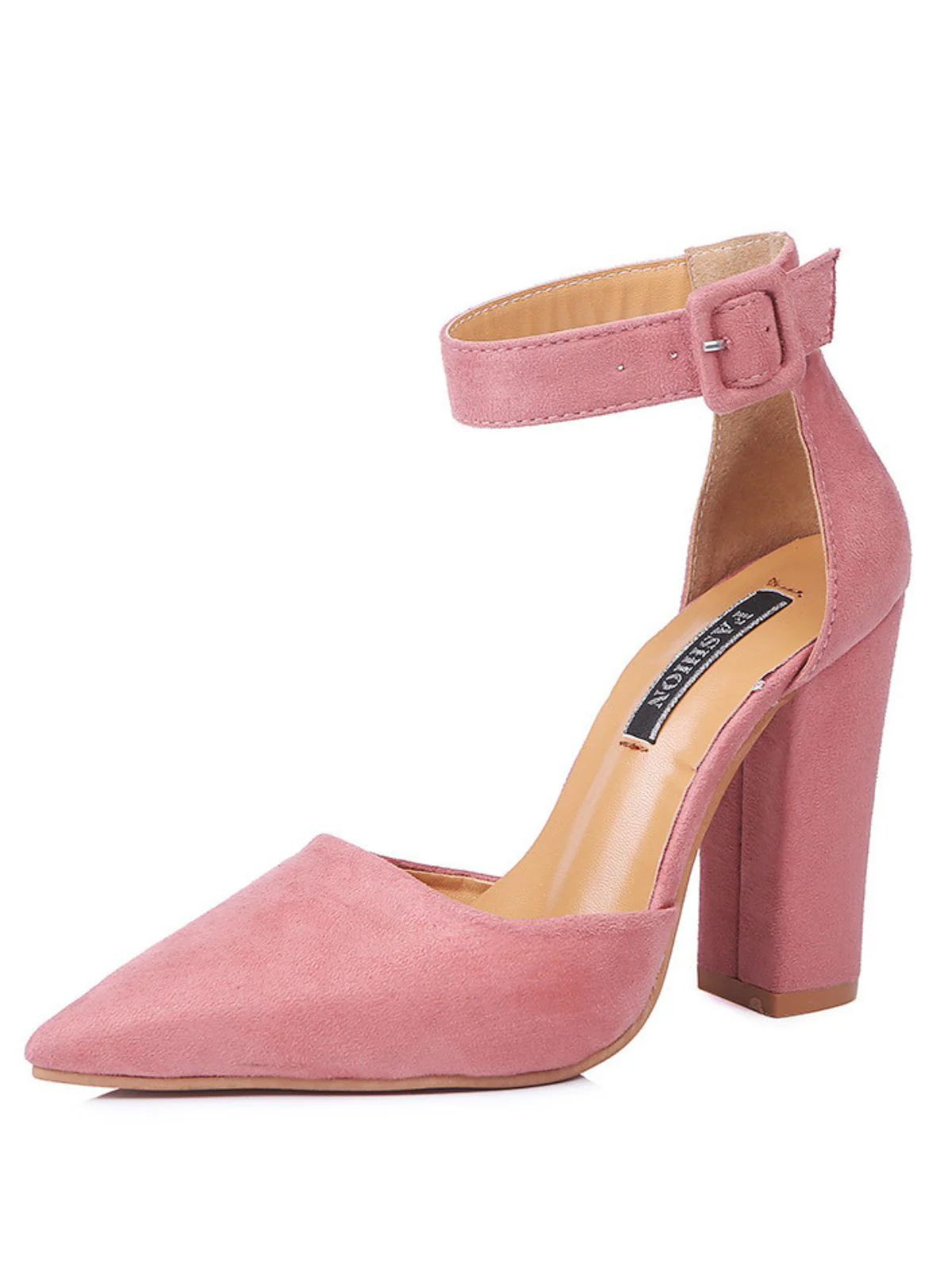 Wildleder Spitze Zehen Knöchel Riemen Hoch Absatz Pumps - Image 5