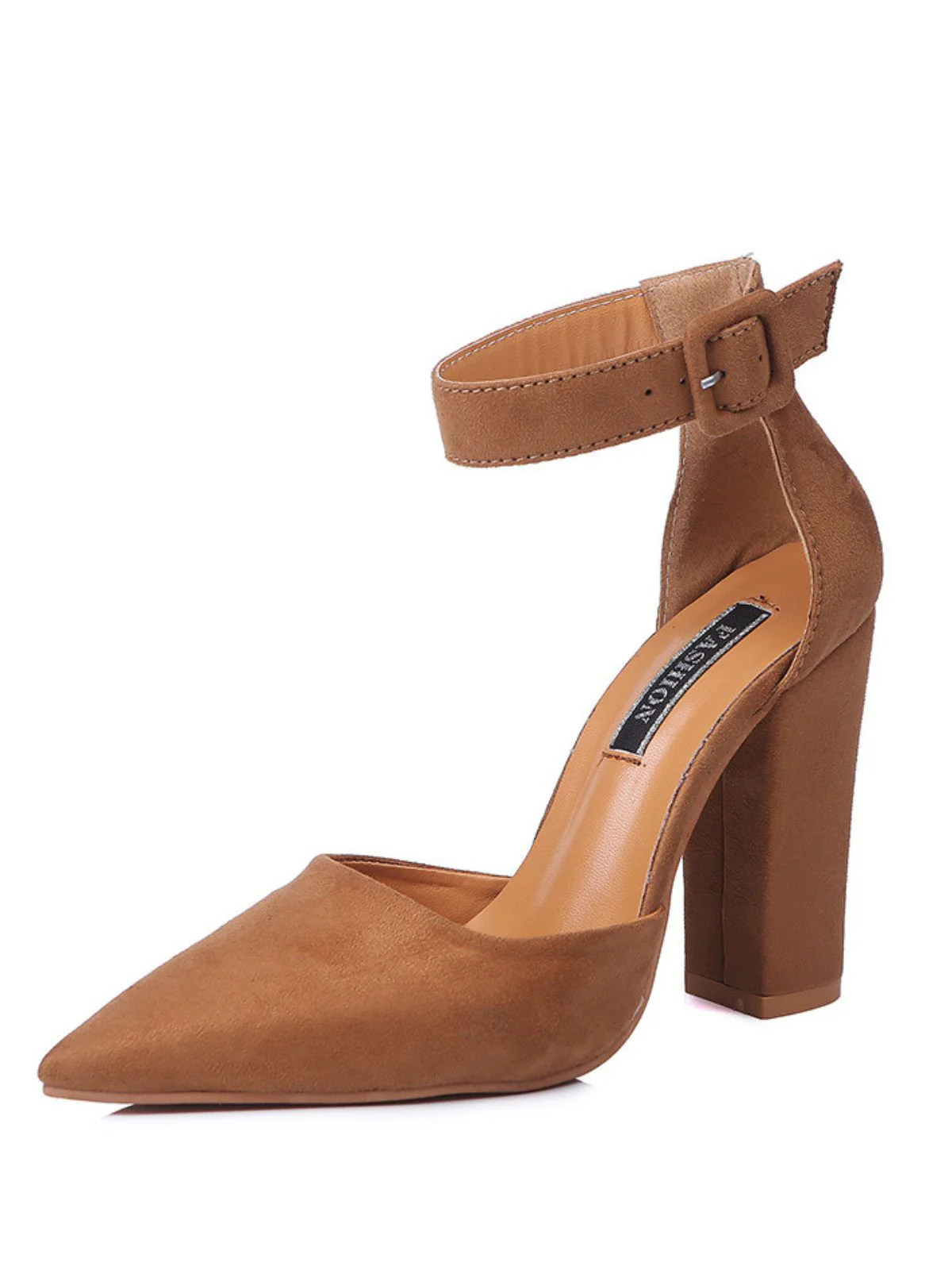 Wildleder Spitze Zehen Knöchel Riemen Hoch Absatz Pumps - Image 6