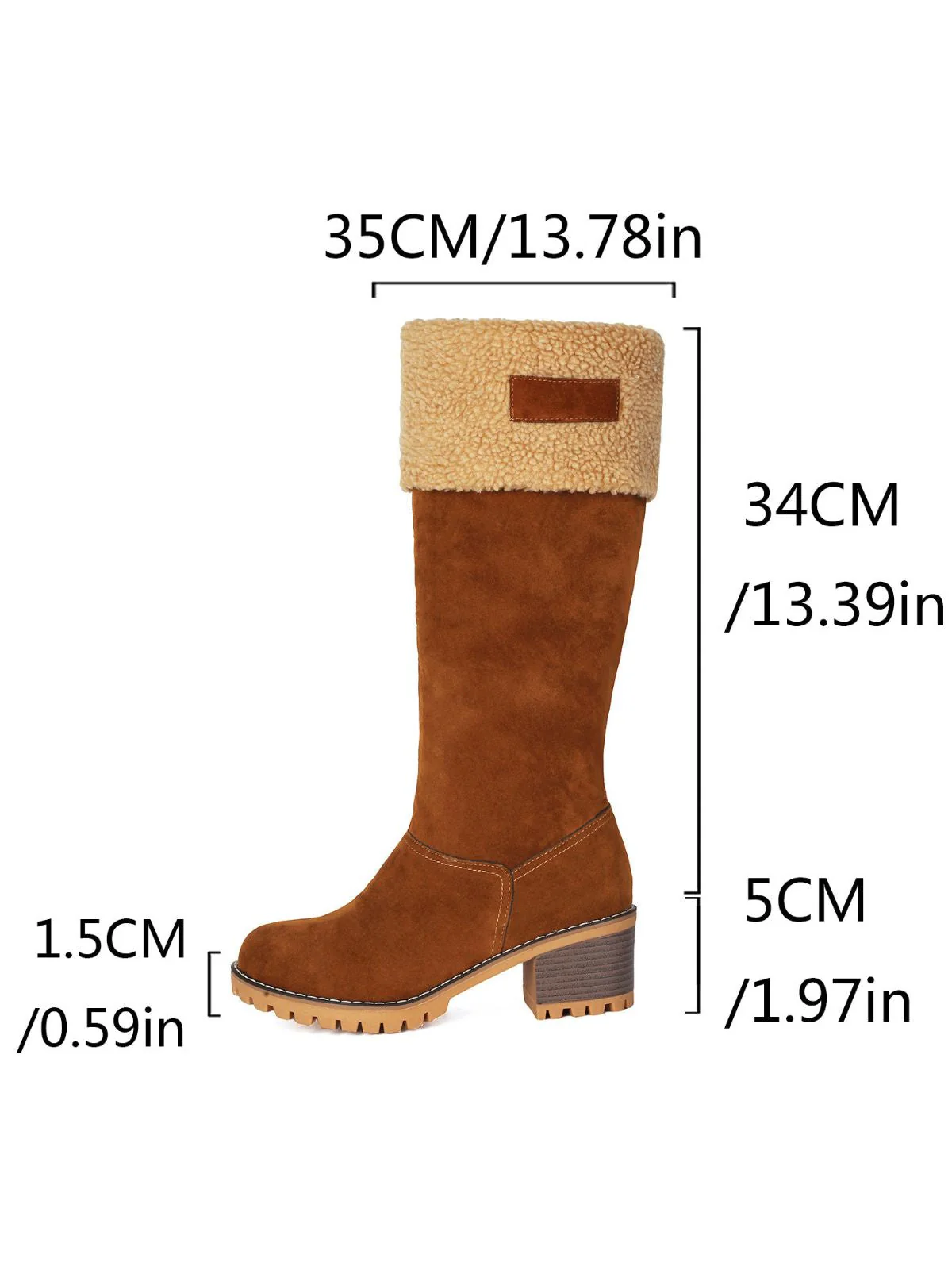 Winter Faux Wildleder Blockabsatz Schneestiefel - Image 2