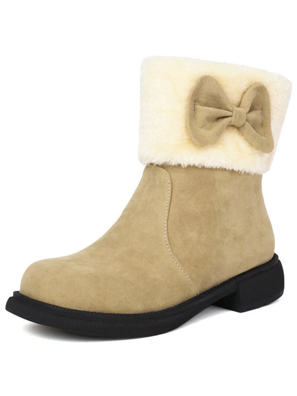 Winter Plüsch Besatz Bogen Rund Zehe Knöchel Stiefel - Image 11