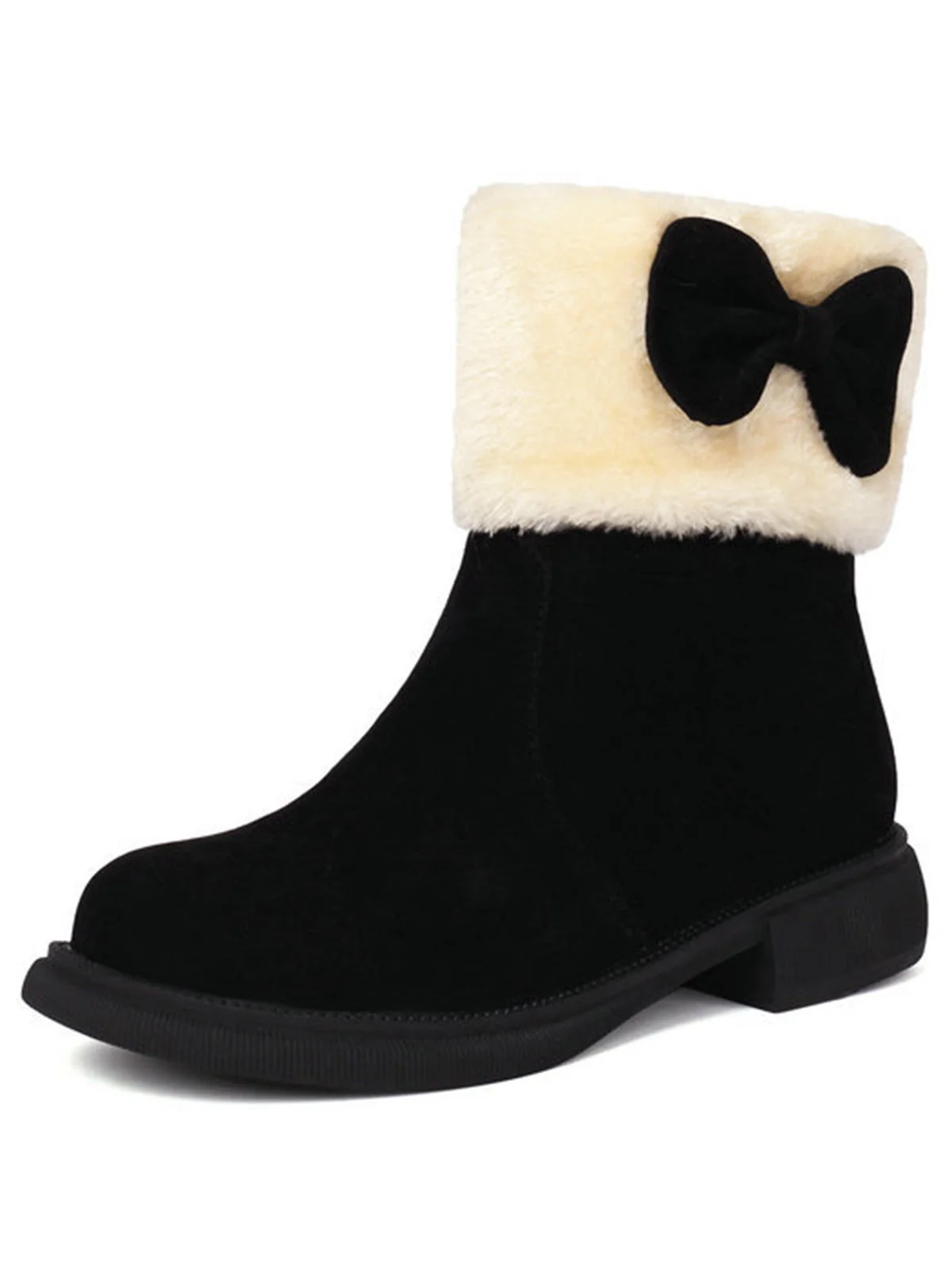 Winter Plüsch Besatz Bogen Rund Zehe Knöchel Stiefel - Image 15